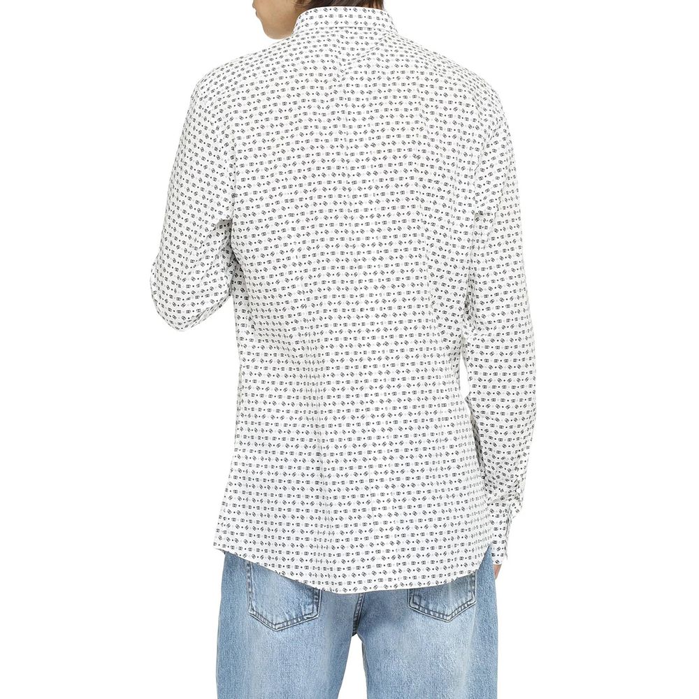 Dolce & Gabbana White Cotton Pattern Shirt Dolce & Gabbana