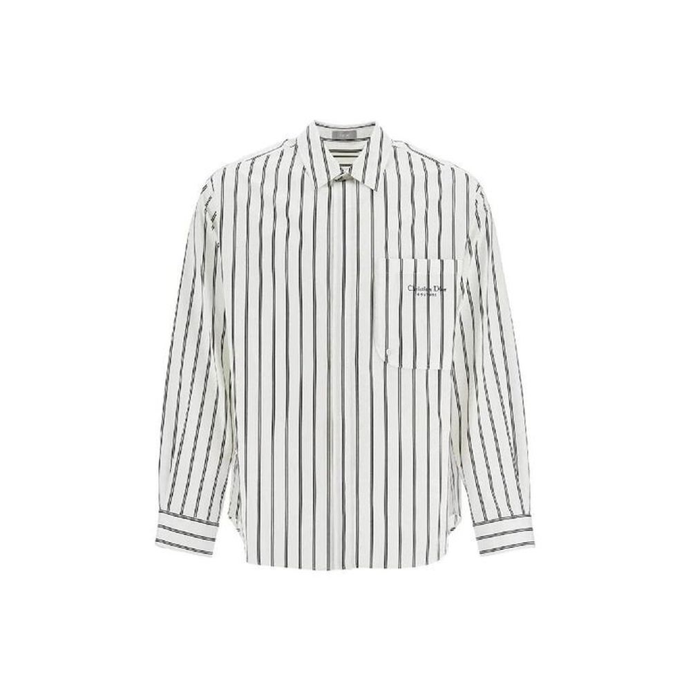 Dior White Cotton Pattern Shirt Dior