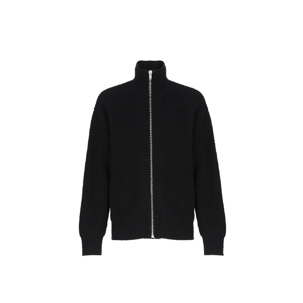 Jil Sander Black Alpaca Leather Cardigan Jil Sander