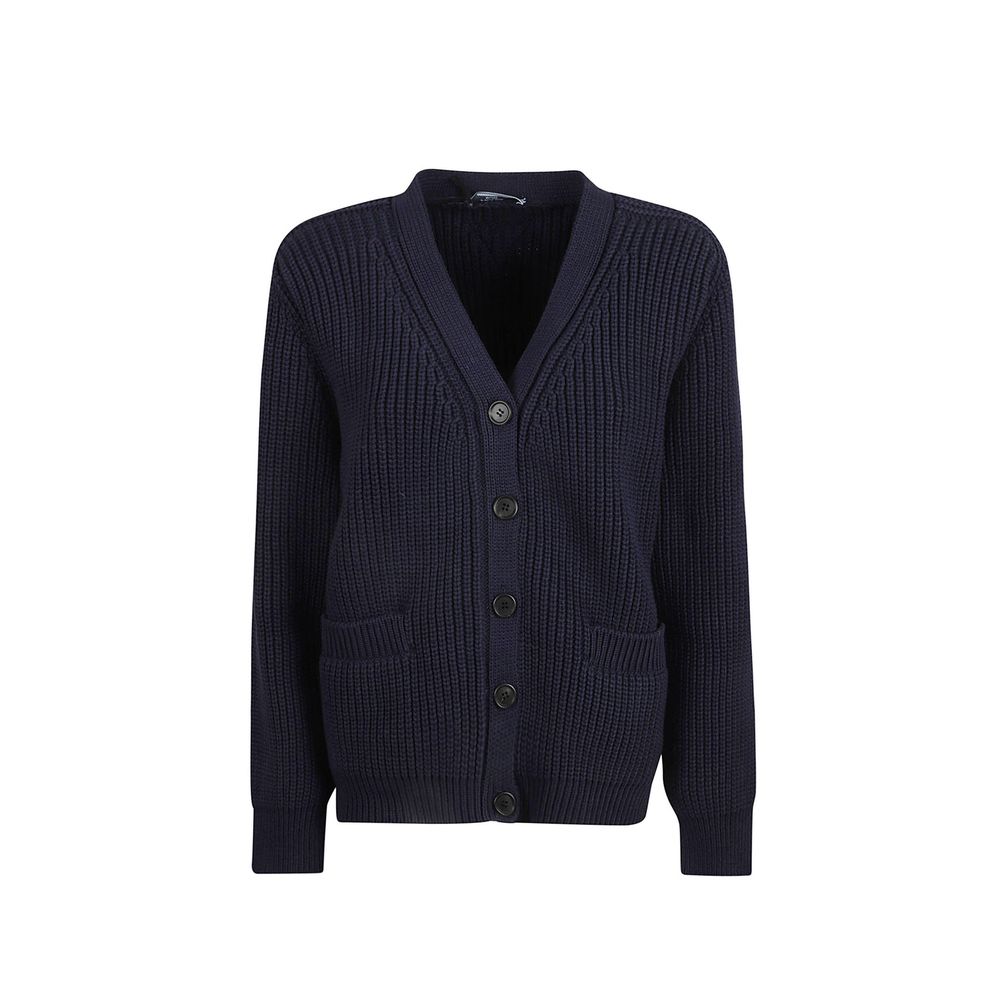 Prada Blue Cotton Cardigan Prada