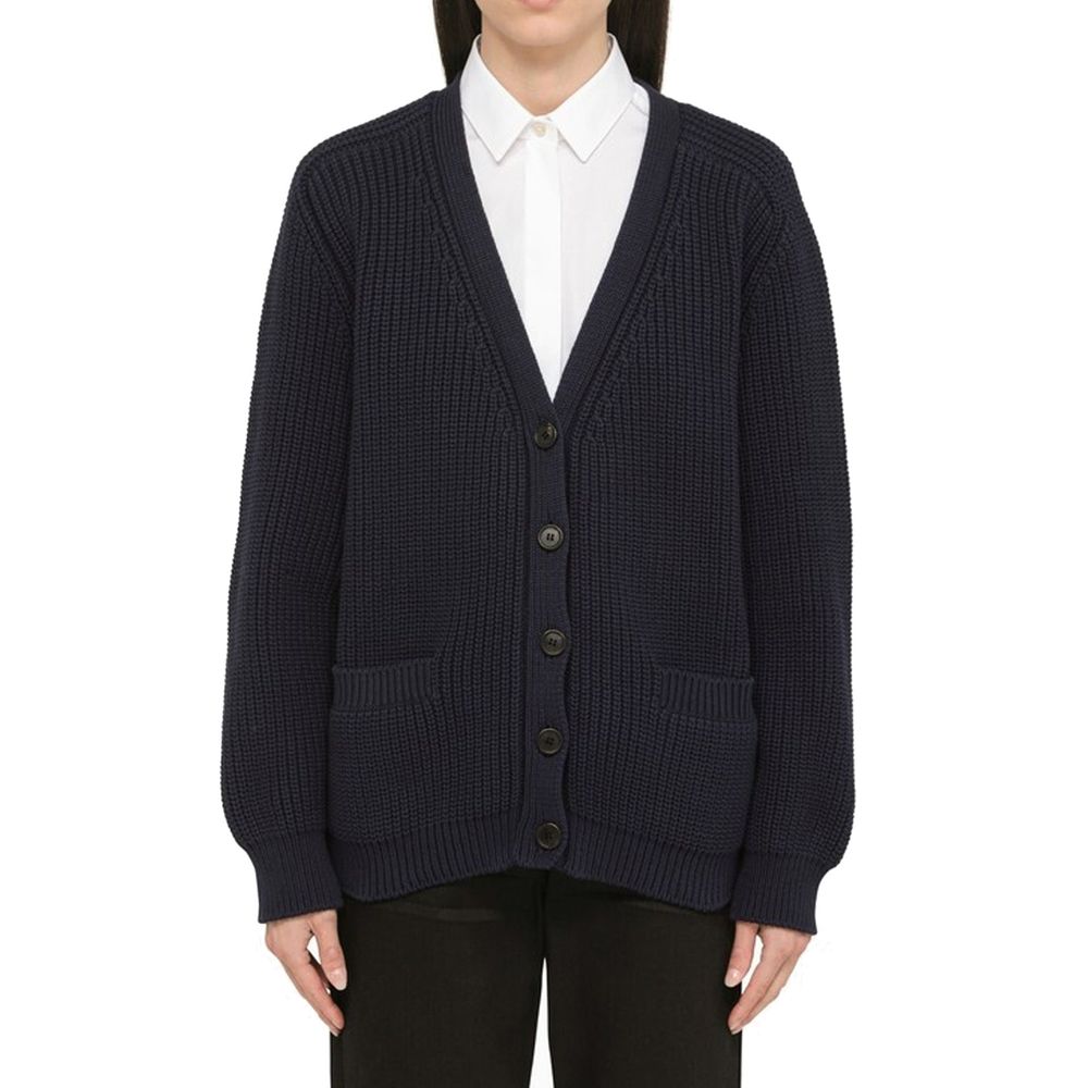 Prada Blue Cotton Cardigan Prada