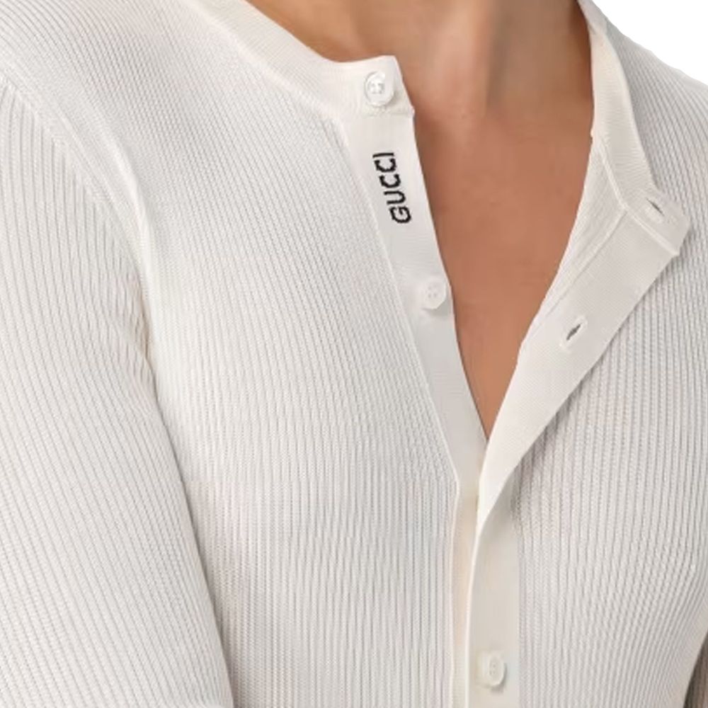 Gucci White Silk T-Shirt Gucci