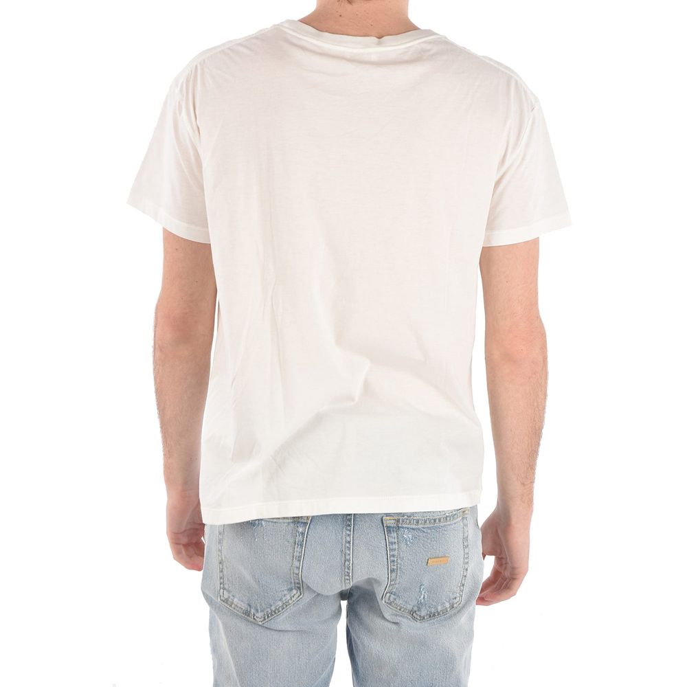 Celine White Cotton T-Shirt Celine