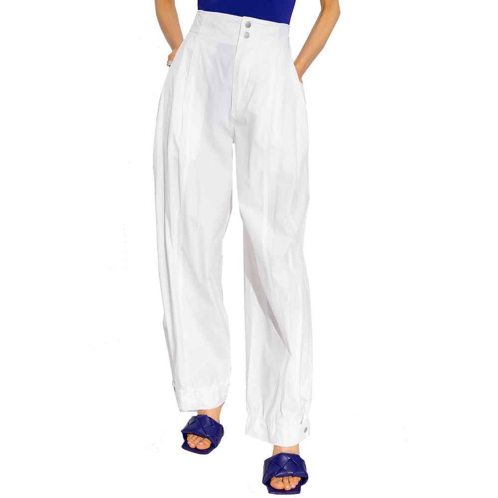 Bottega Veneta White Cotton Casual Pants Bottega Veneta