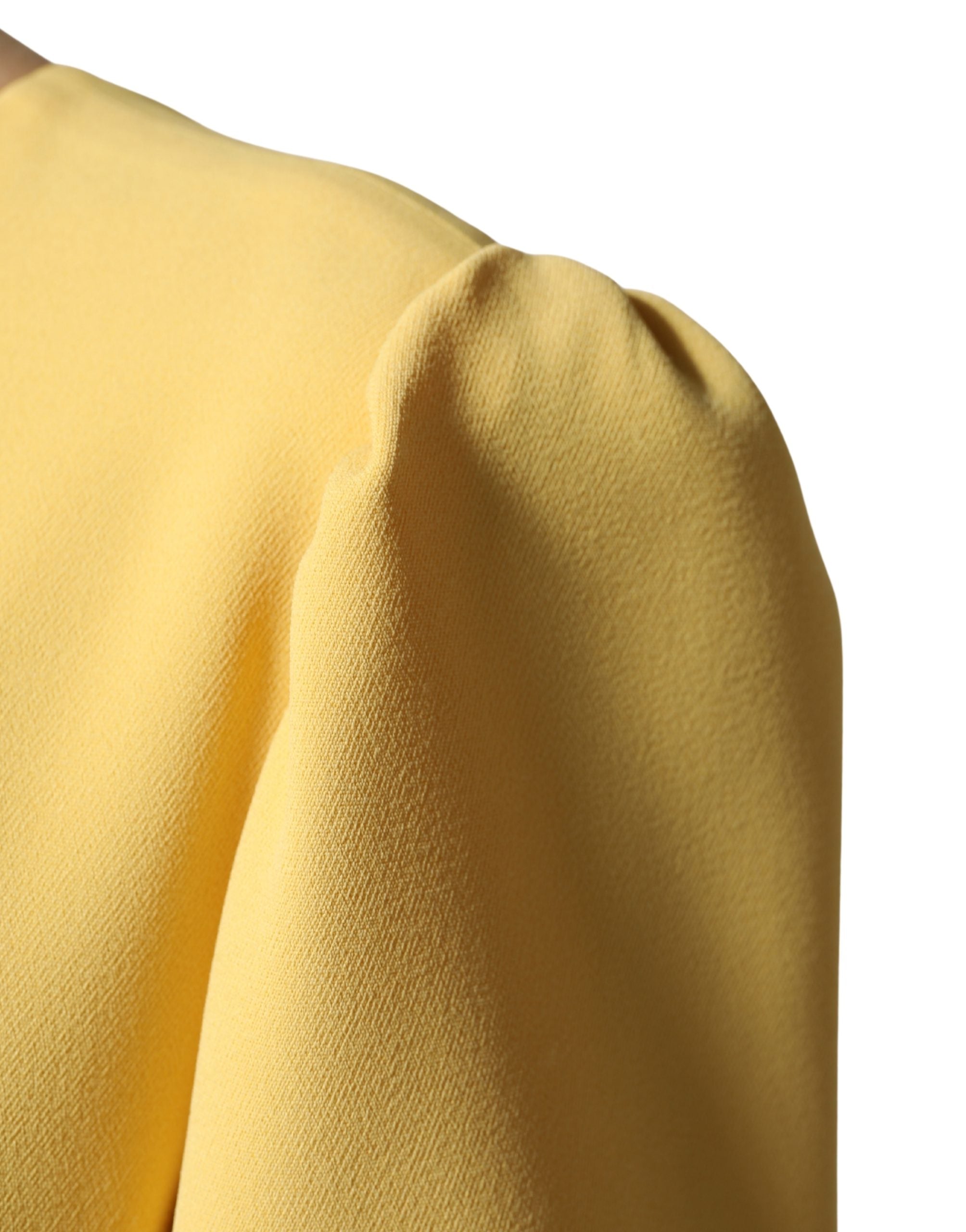 Dolce & Gabbana Yellow Short-Sleeved Crew Neck Midi Dress Dolce & Gabbana