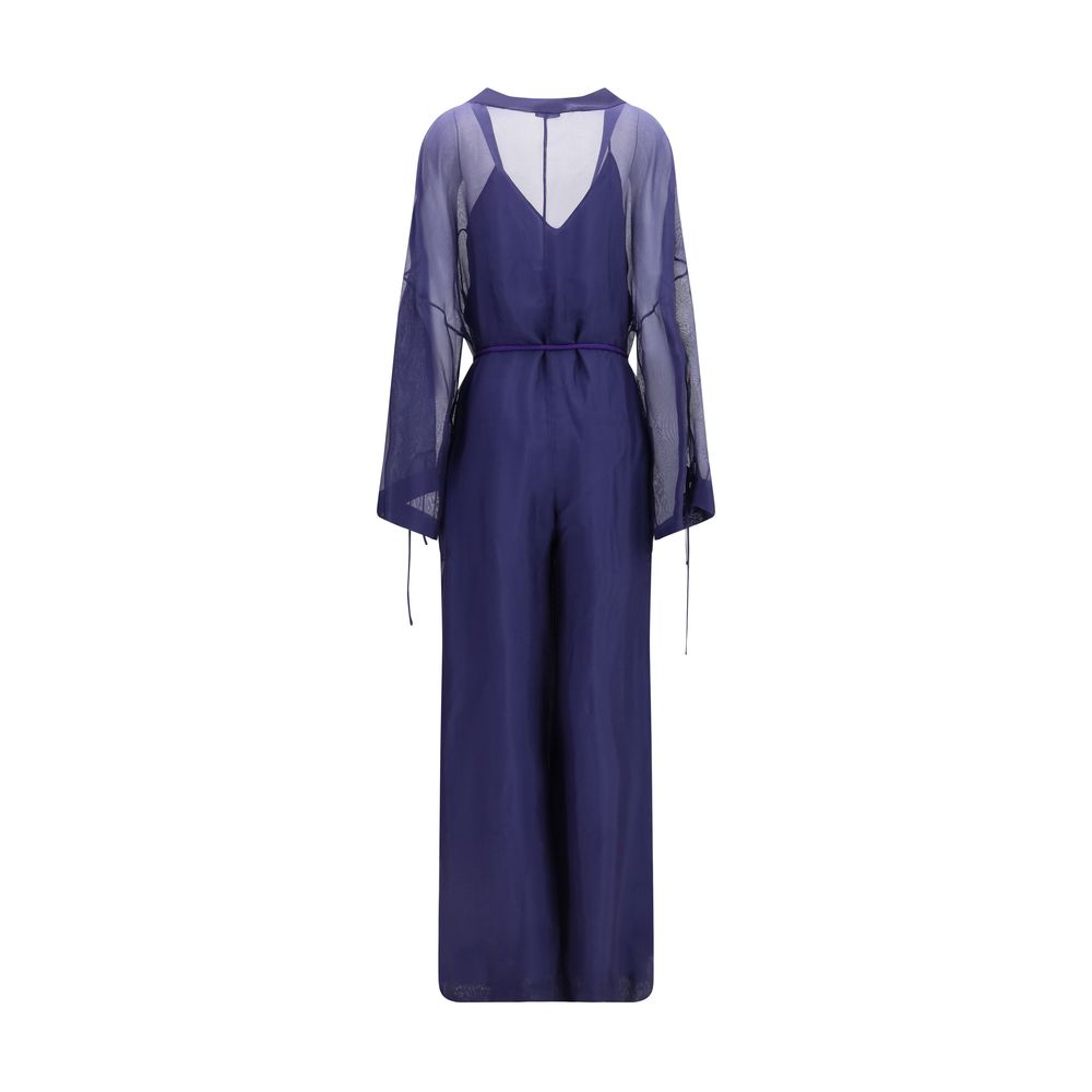 Giorgio Armani Blue Viscose Jumpsuit Giorgio Armani