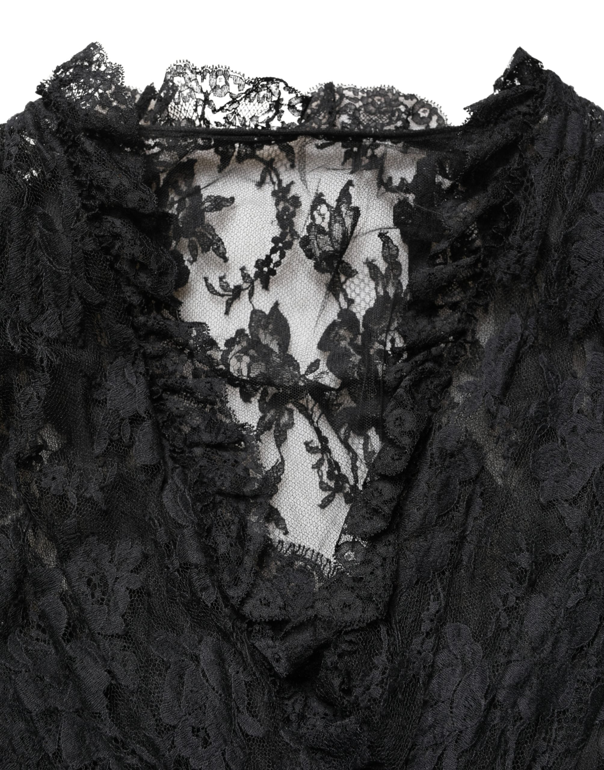 Dolce & Gabbana Black Lace A-line Long Evening Gown Dress Dolce & Gabbana