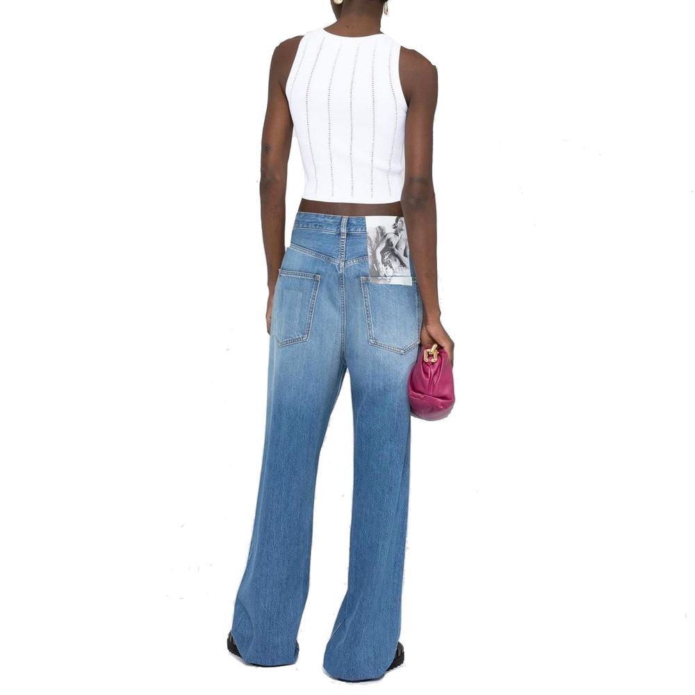 Valentino Blue Cotton Relaxed Fit Jeans Valentino