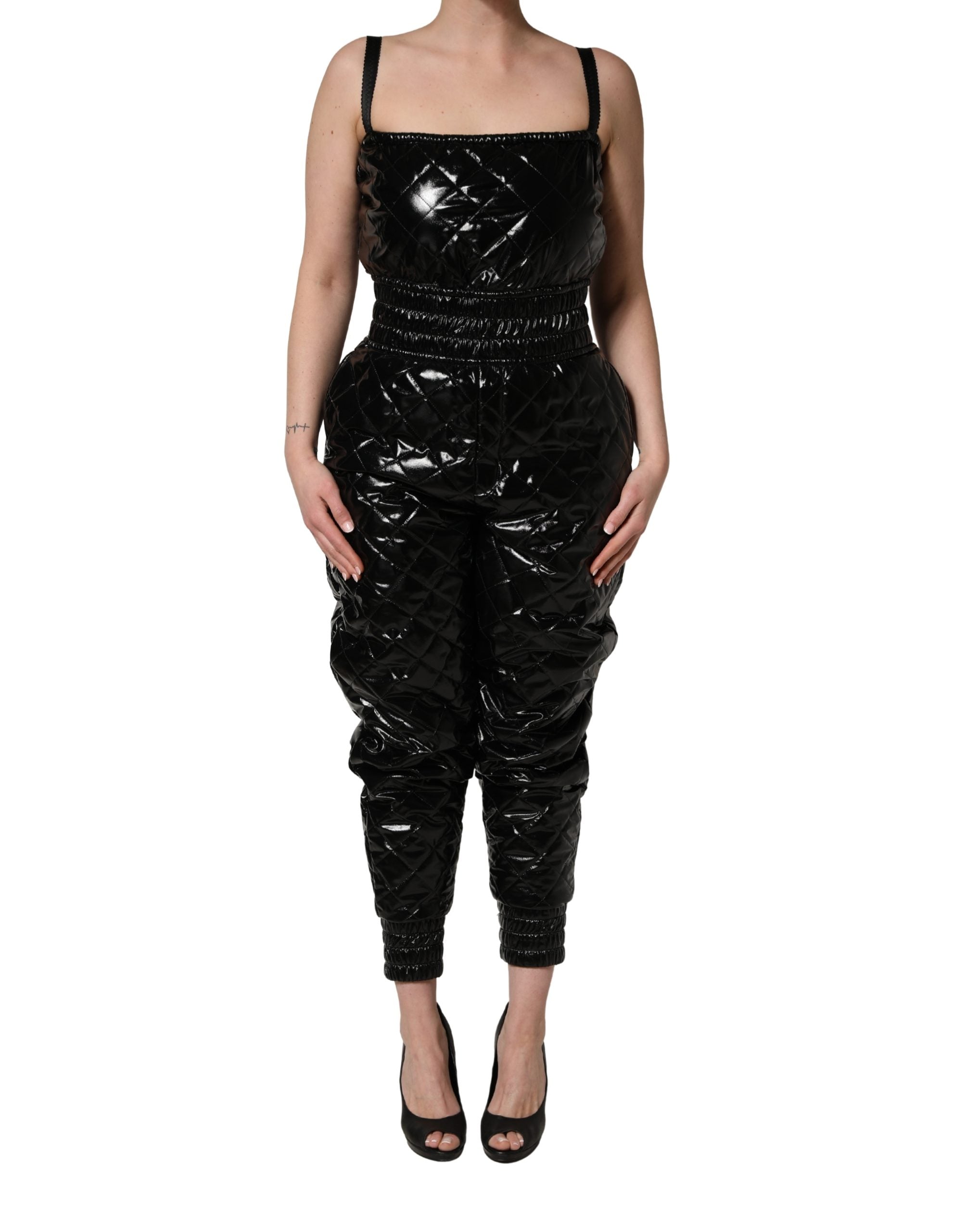 Dolce & Gabbana Black Sleeveless Romper Jumpsuit Dress Dolce & Gabbana