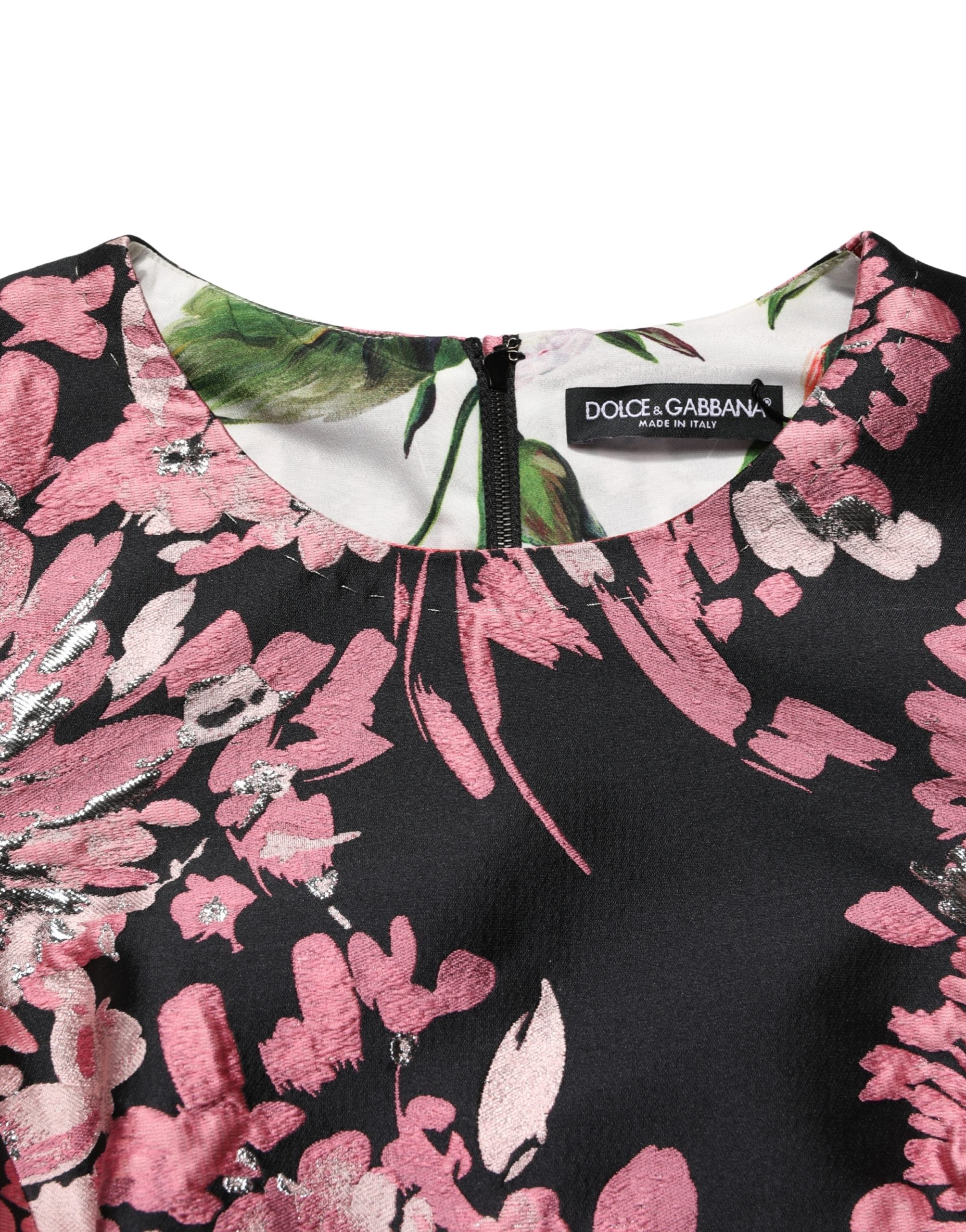 Dolce & Gabbana Multicolor Floral Brocade A-line Mini Dress Dolce & Gabbana