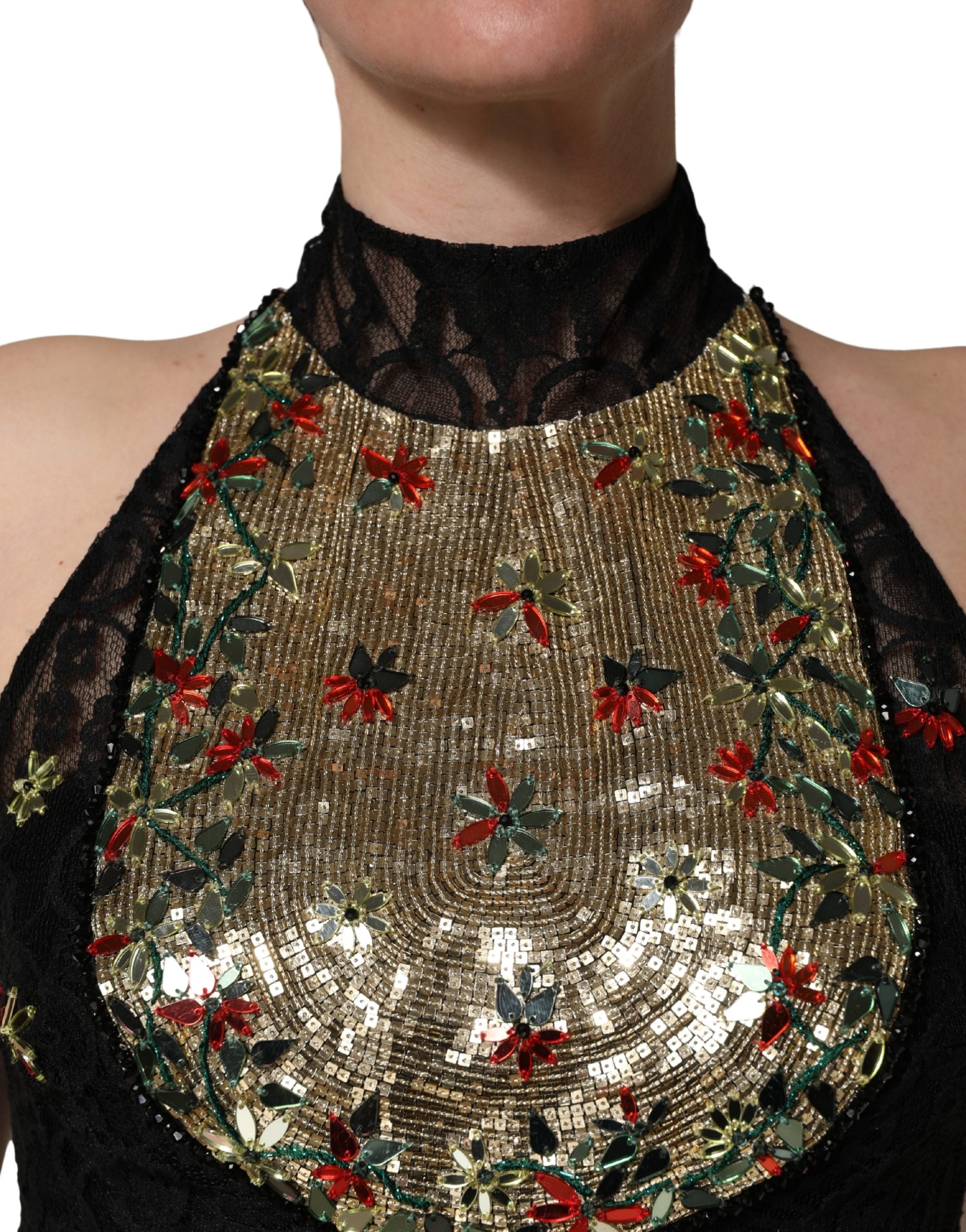 Dolce & Gabbana Black Sequin Embellished Sheath Mini Dress Dolce & Gabbana