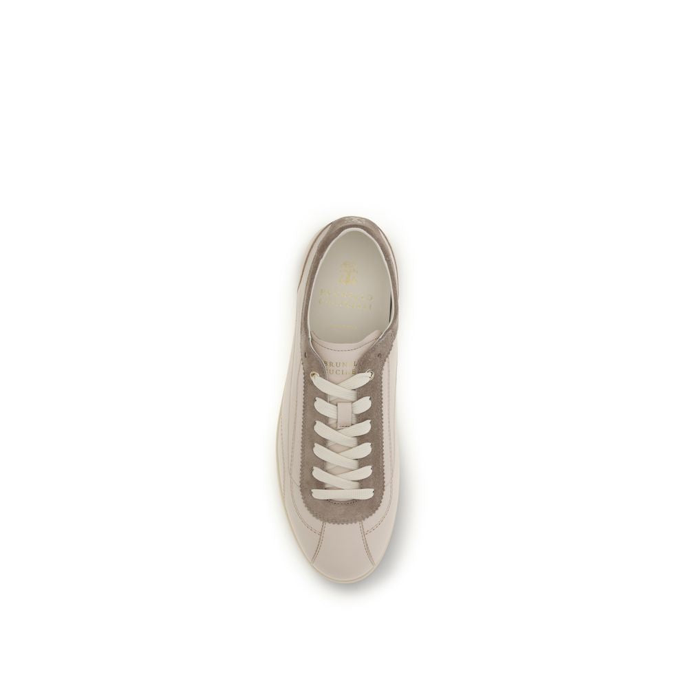 Brunello Cucinelli Beige Leather Low Top Sneakers Brunello Cucinelli