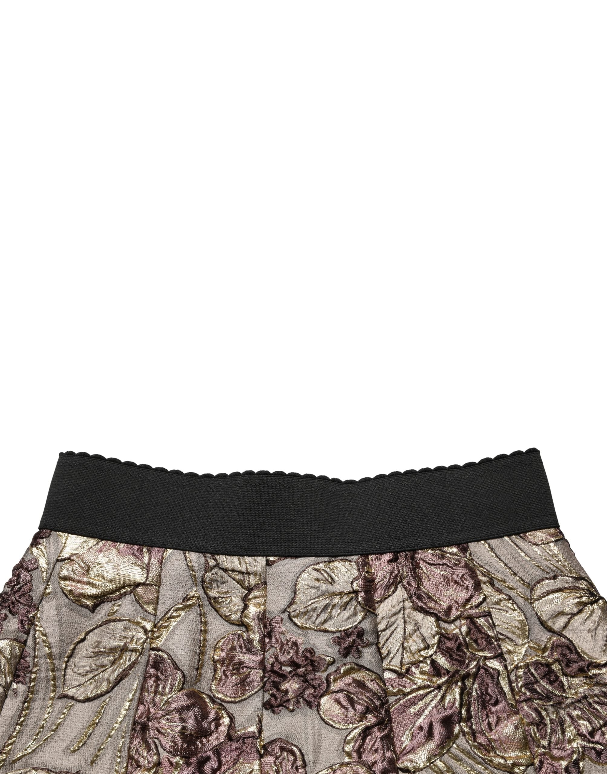 Dolce & Gabbana Multicolor Floral Jacquard A-LineMini Skirt Dolce & Gabbana