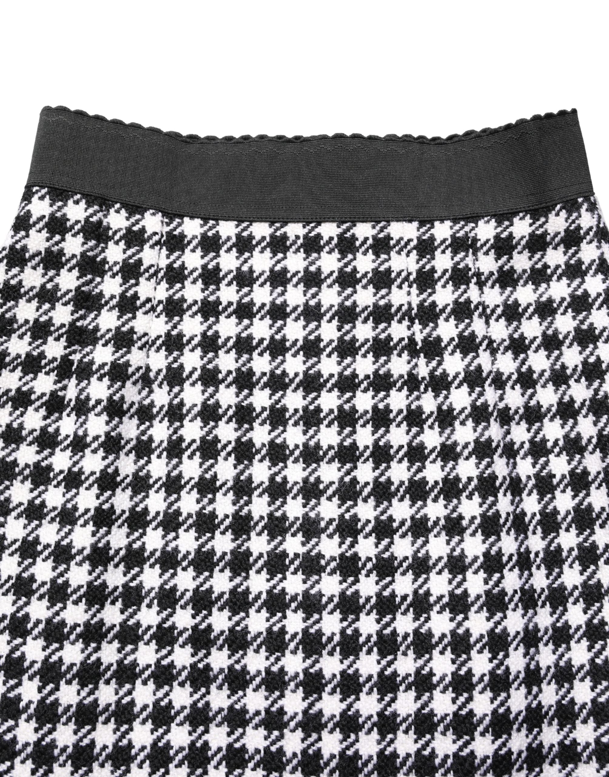 Dolce & Gabbana Black White Houndstooth HighWaist Mini Skirt Dolce & Gabbana