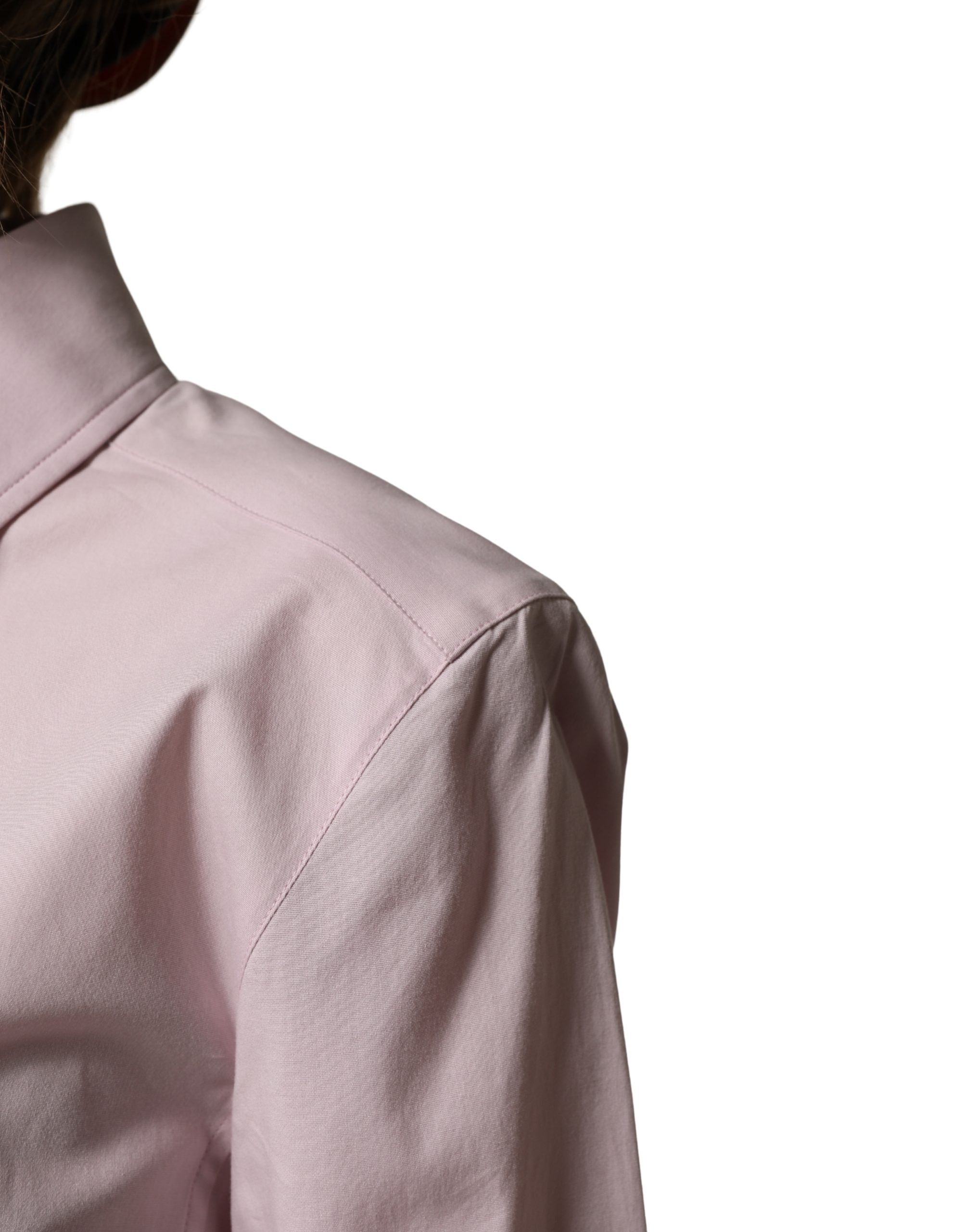 Dolce & Gabbana Pink Cotton Long Sleeves Collared Shirt Top Dolce & Gabbana