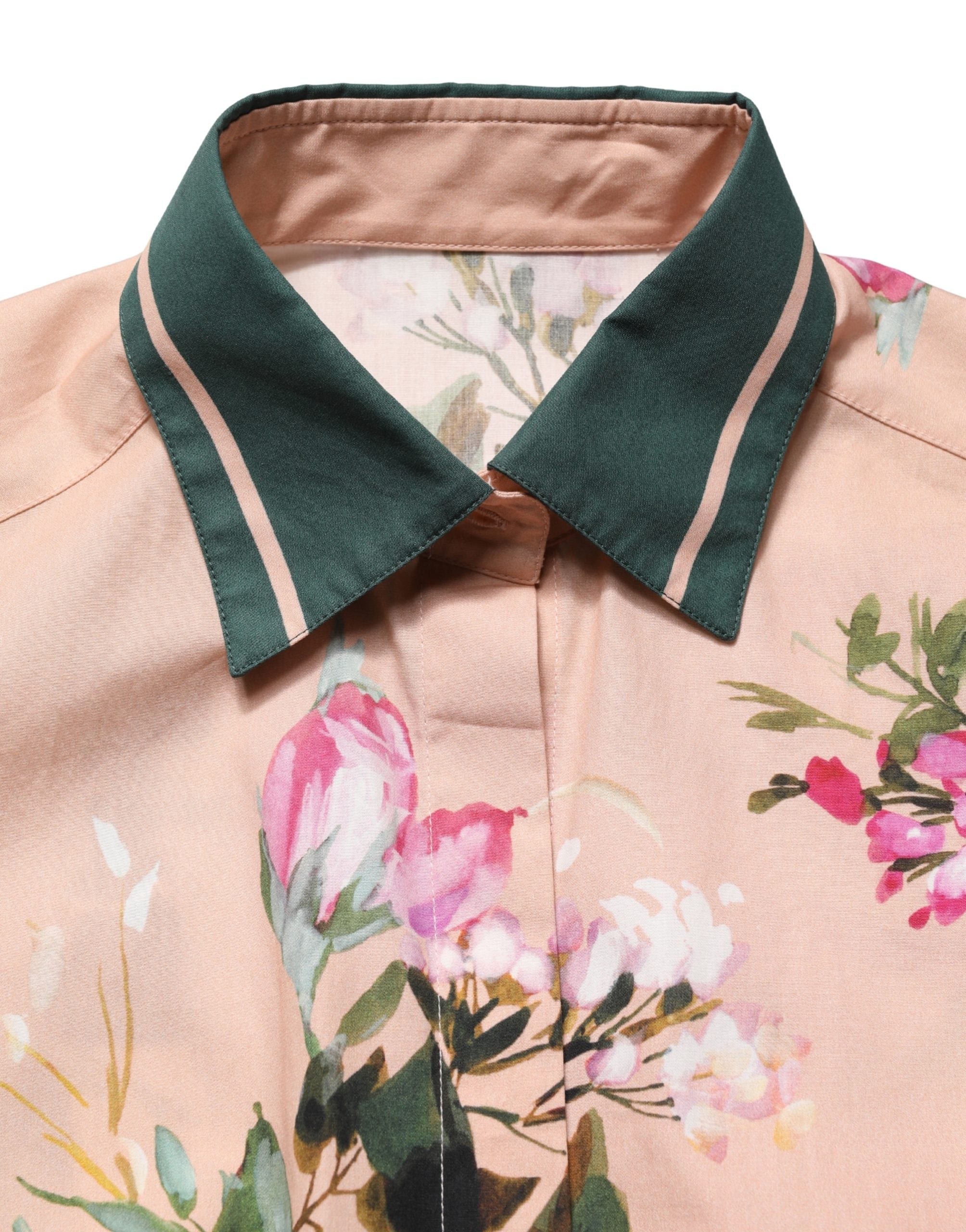 Dolce & Gabbana Pink Floral Cotton Button Front Shirt Top Dolce & Gabbana