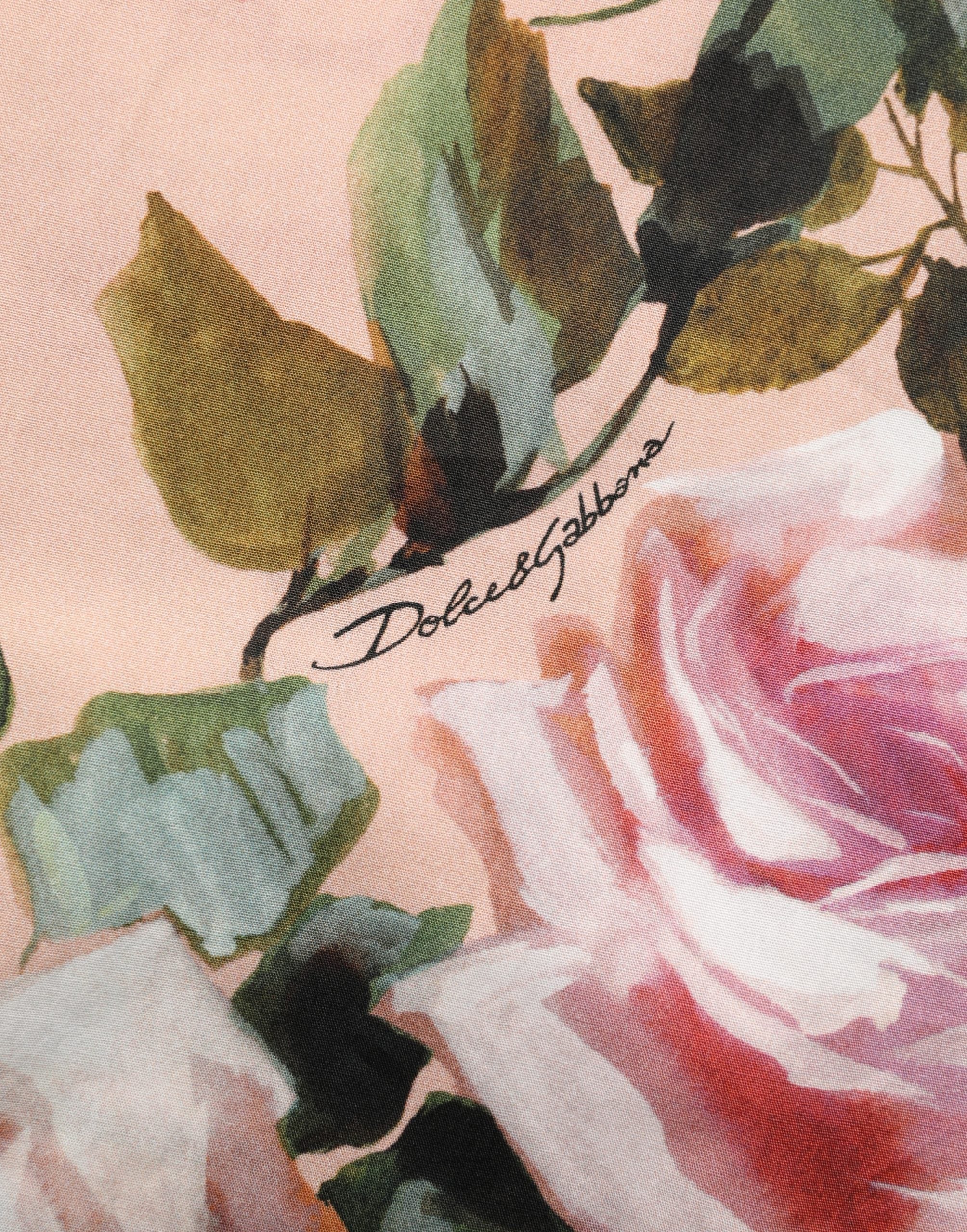 Dolce & Gabbana Pink Floral Cotton Button Front Shirt Top Dolce & Gabbana