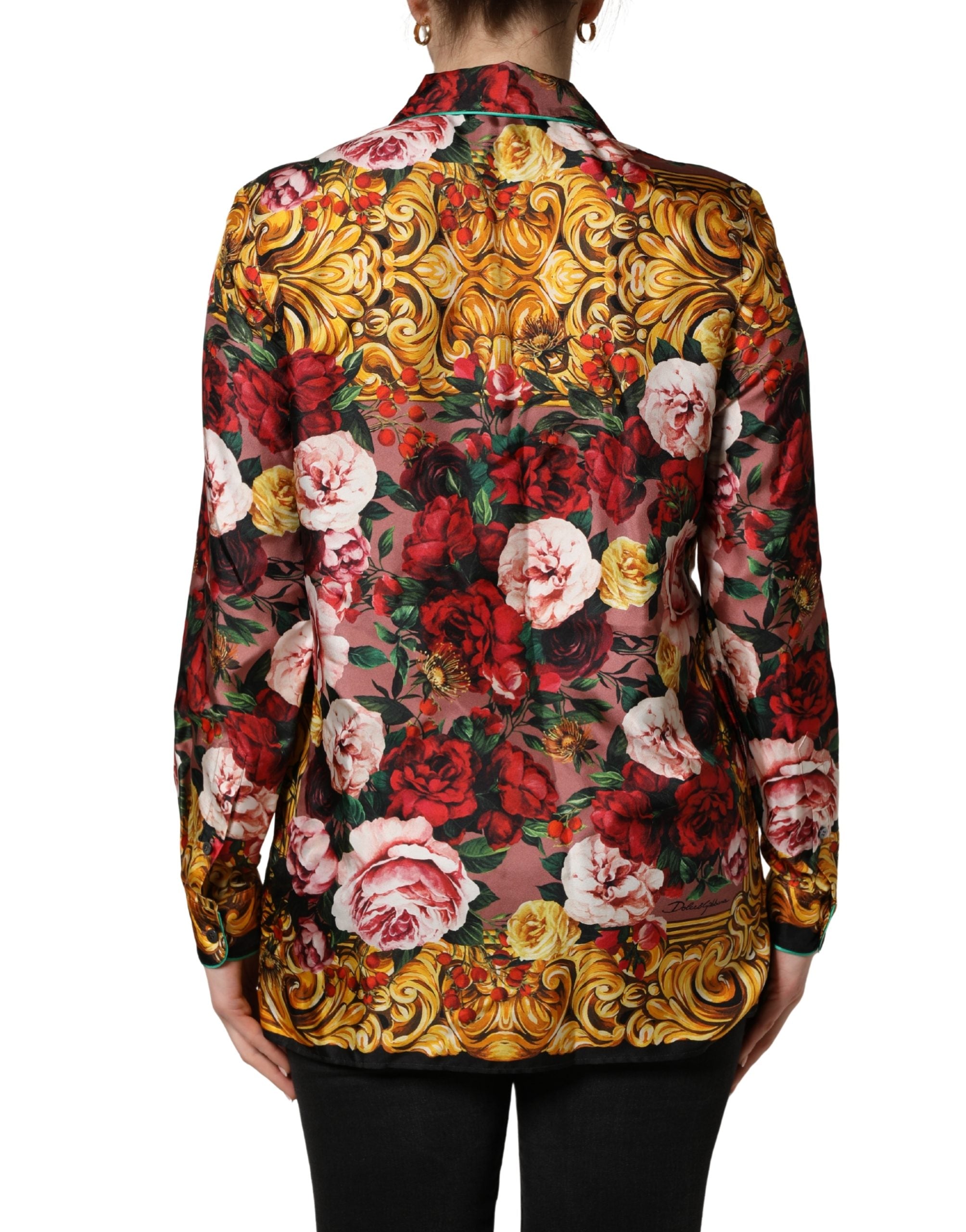 Dolce & Gabbana Multicolor Floral Long Sleeves Button Down Shirt Top Dolce & Gabbana