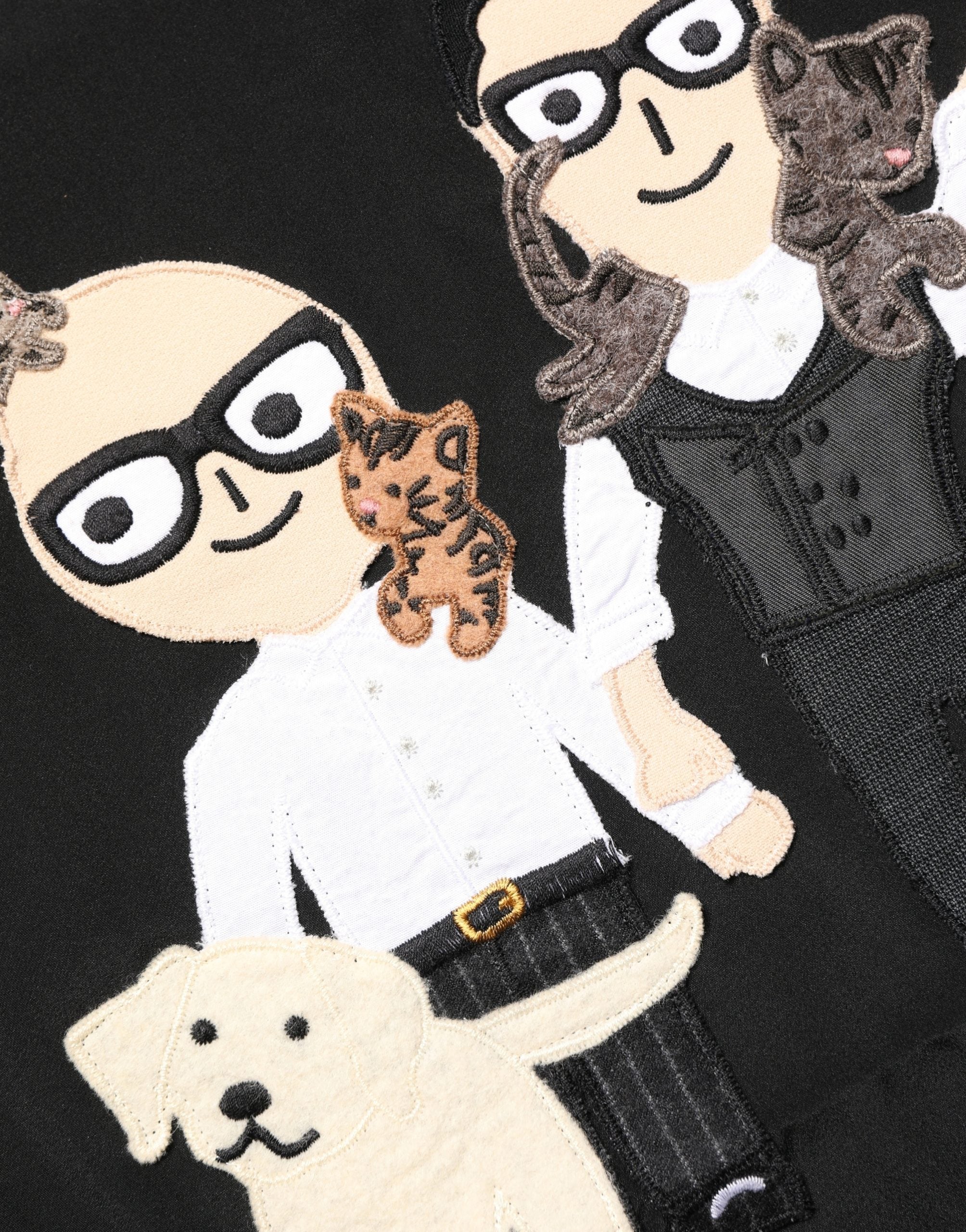 Dolce & Gabbana Black #dgfamily Silk Blouse Top Dolce & Gabbana