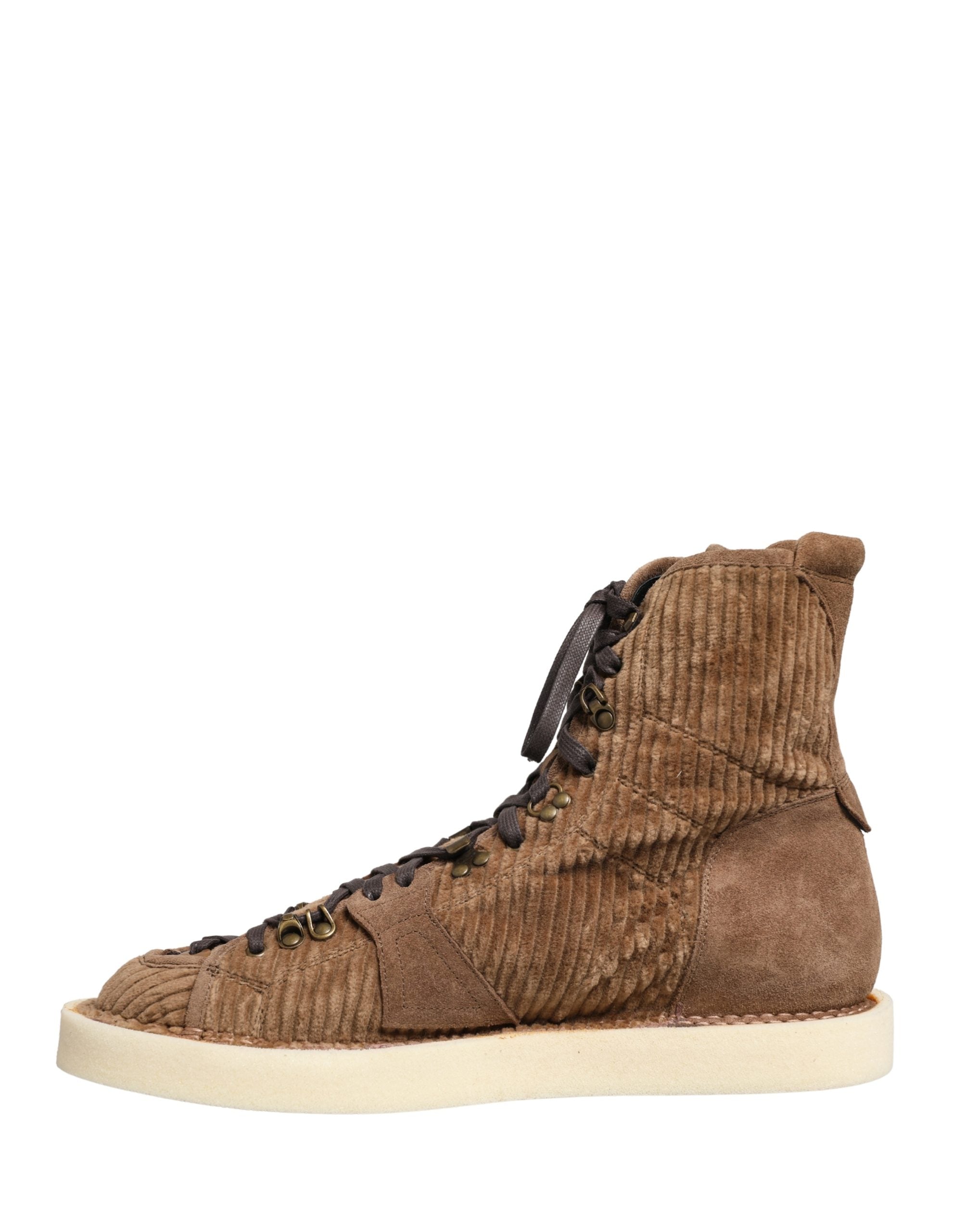 Dolce & Gabbana Brown Corduroy High Top Oxford Boots Dolce & Gabbana