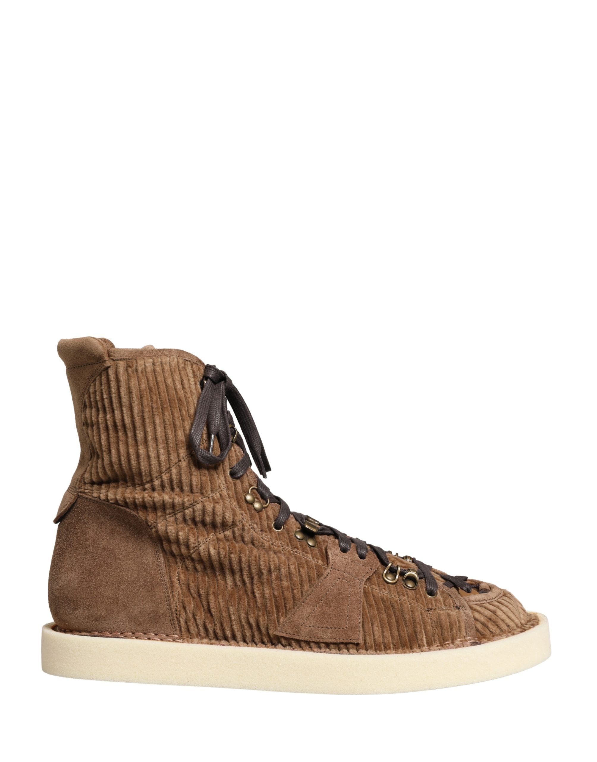 Dolce & Gabbana Brown Corduroy High Top Oxford Boots Dolce & Gabbana