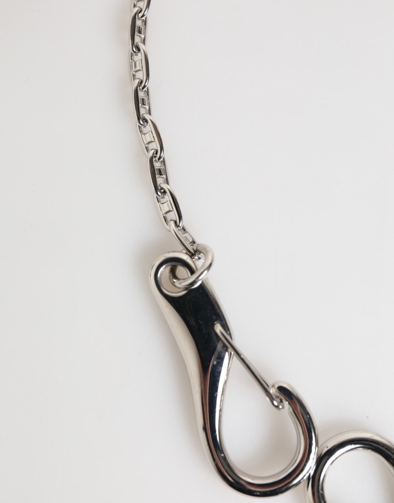Dolce & Gabbana Silver Tone DG Logo Keychain Key Holder Bag Charm Keyring Dolce & Gabbana