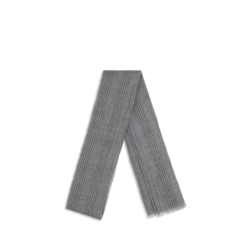 Brunello Cucinelli Gray Linen Scarf Brunello Cucinelli