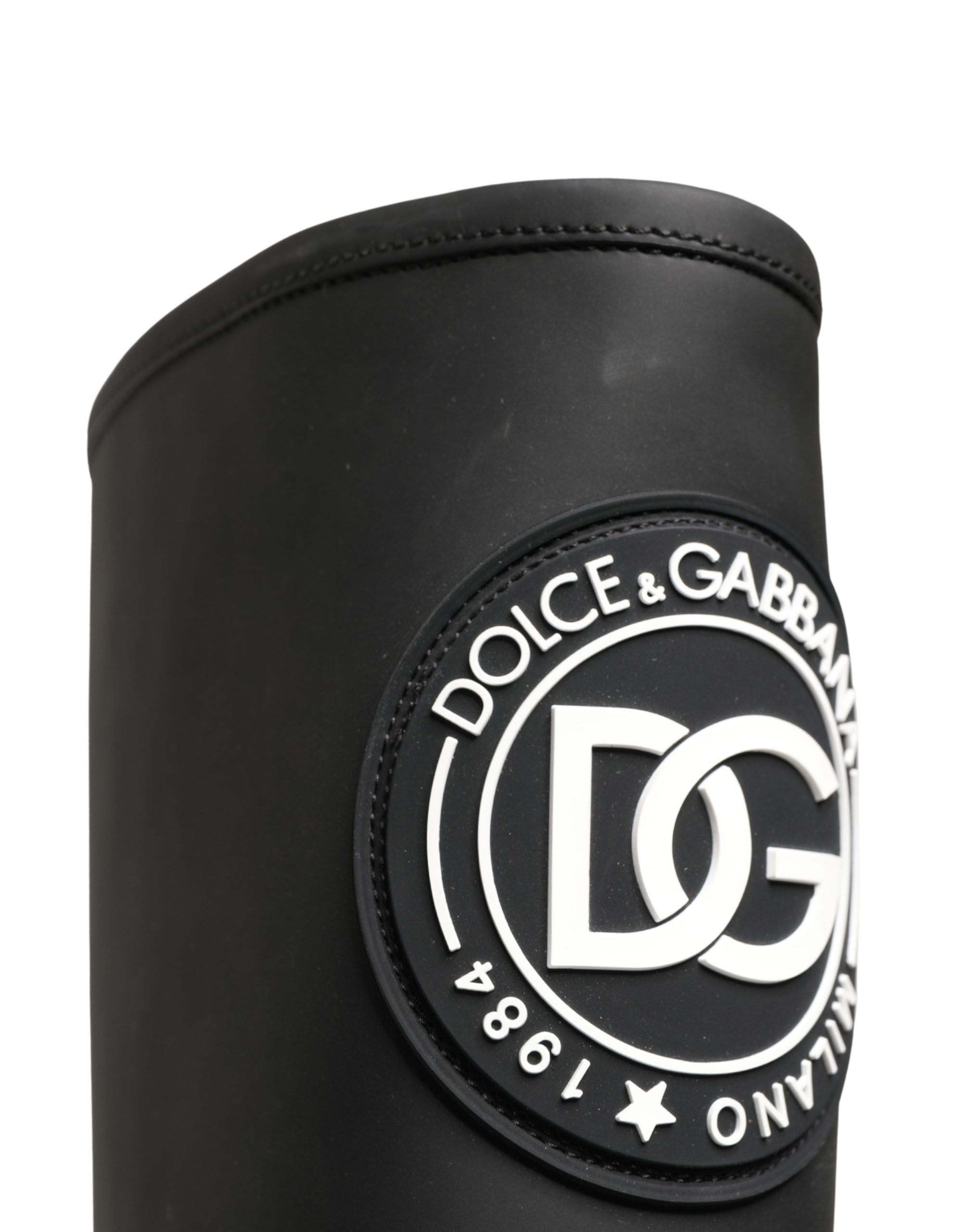 Dolce & Gabbana Black Rubberised Leather High Boots Shoes Dolce & Gabbana