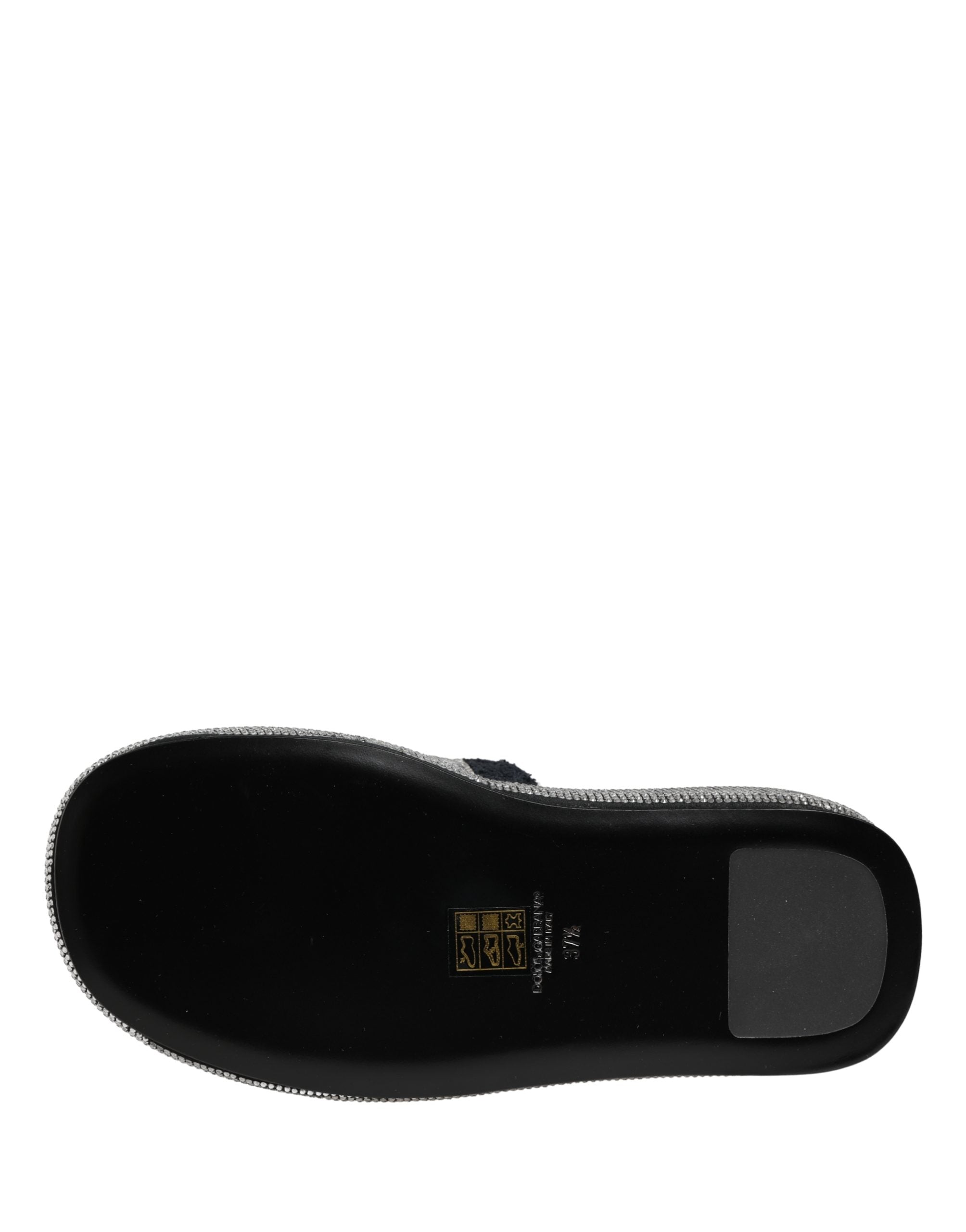 Dolce & Gabbana Black Crystal Embellished Platform Slides Shoes Dolce & Gabbana