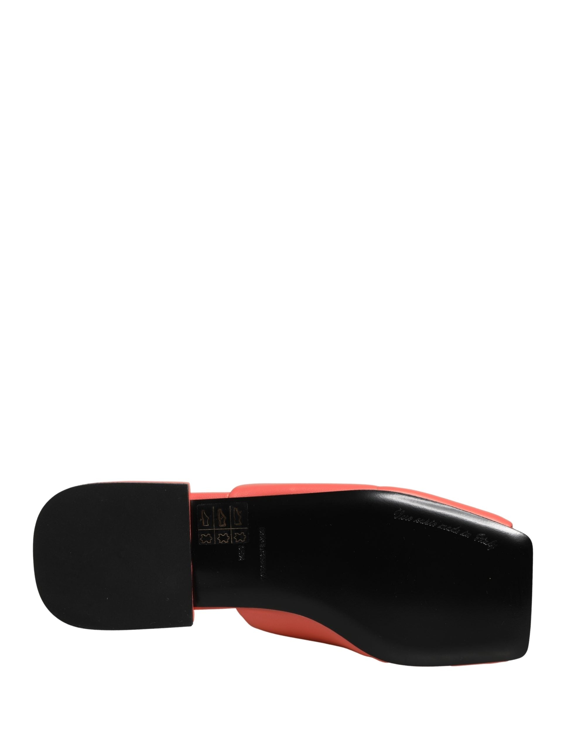 Dolce & Gabbana Orange DG Logo Leather Flats Sandals Shoes Dolce & Gabbana