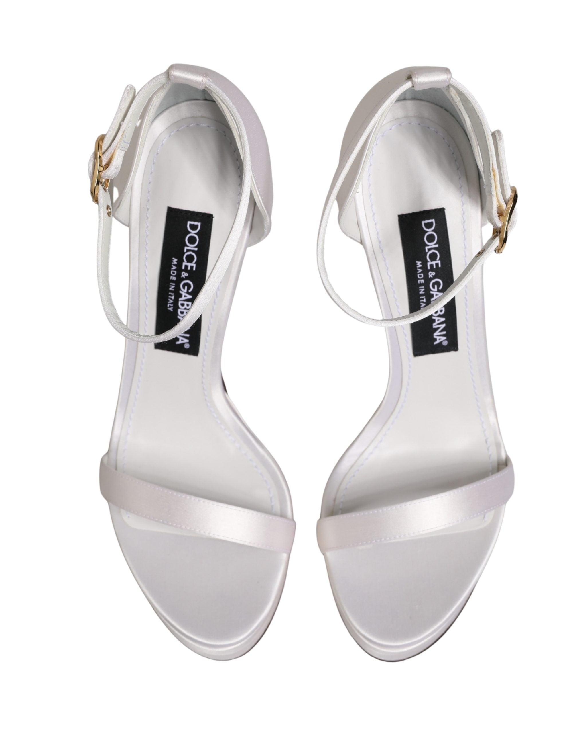 Dolce & Gabbana White Platform Ankle Strap Sandals Shoes Dolce & Gabbana