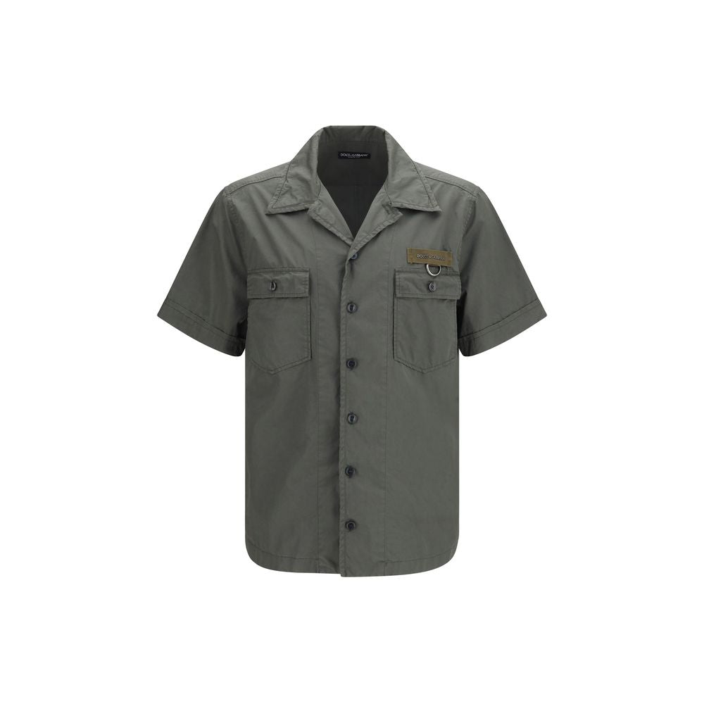 Dolce & Gabbana Gray Cotton Shortsleeve Shirt Dolce & Gabbana