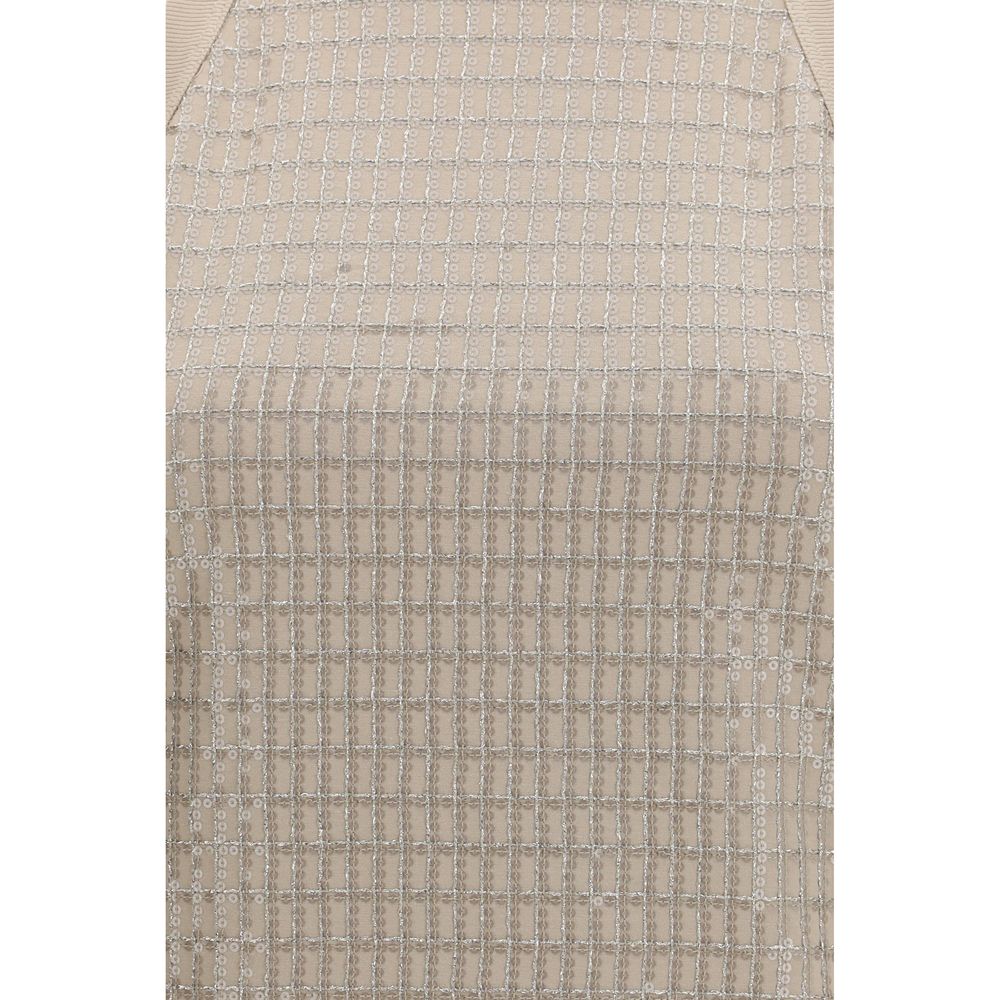 Brunello Cucinelli Beige Cotton Sleeveles T-Shirt Brunello Cucinelli