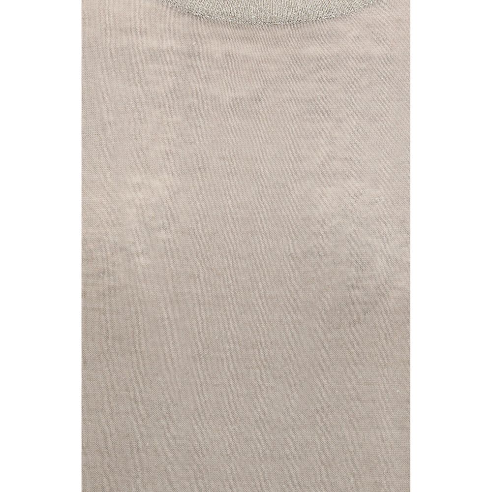 Brunello Cucinelli Beige Linen T-Shirt Brunello Cucinelli