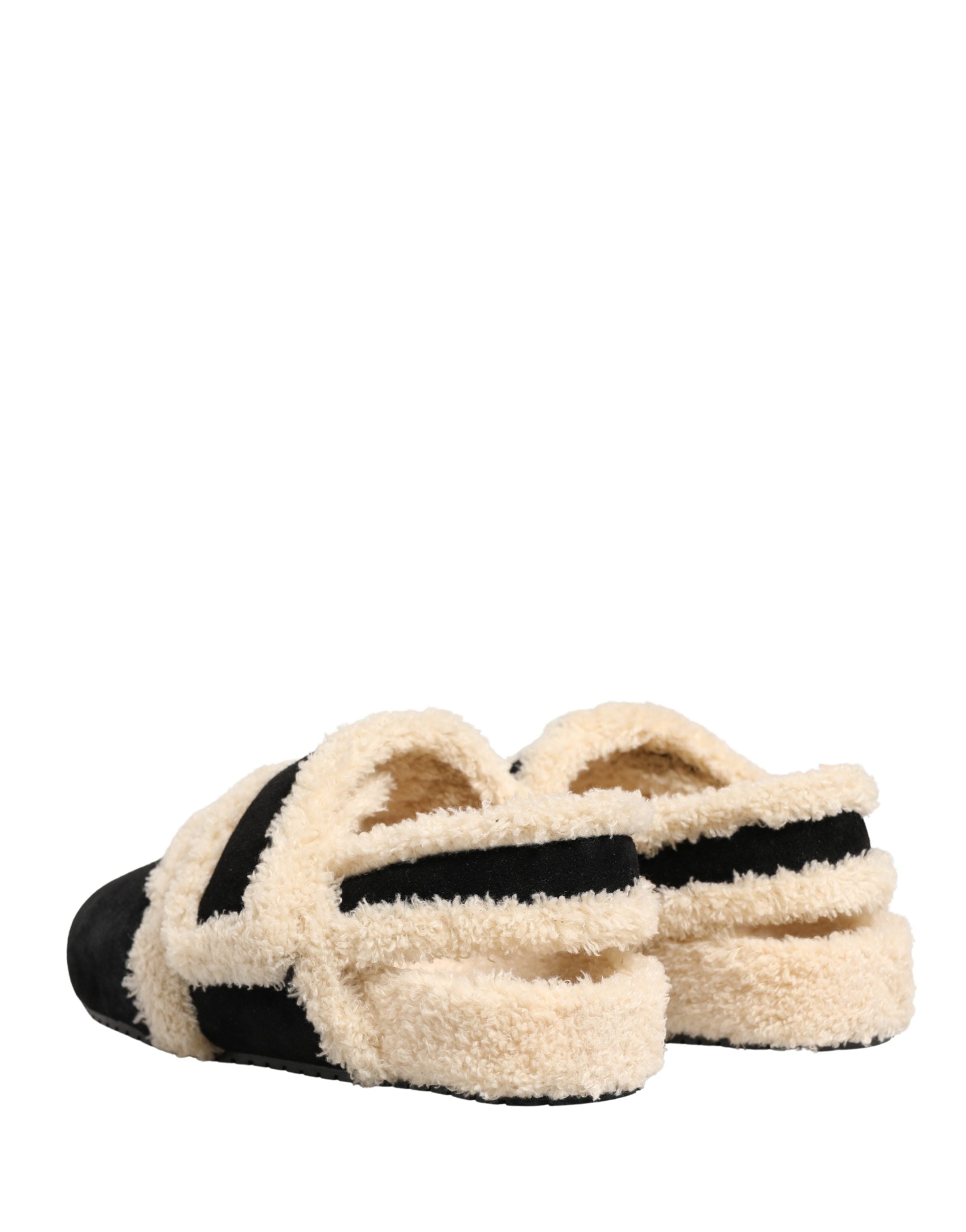 Dolce & Gabbana Beige Black Faux Fur Flats Men Sandals Shoes Dolce & Gabbana