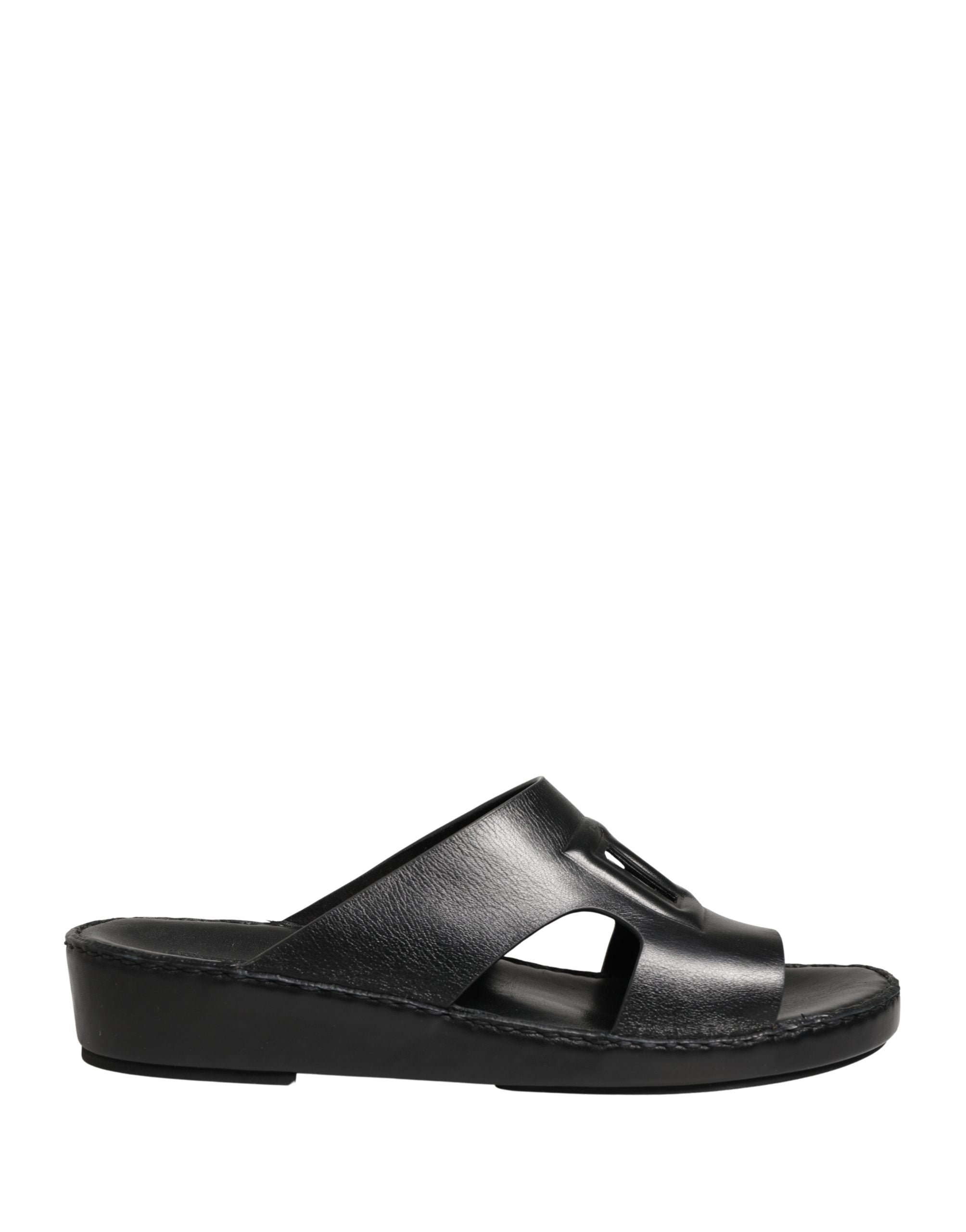 Dolce & Gabbana Black Leather Cutout DG Logo Sandals Shoes Dolce & Gabbana