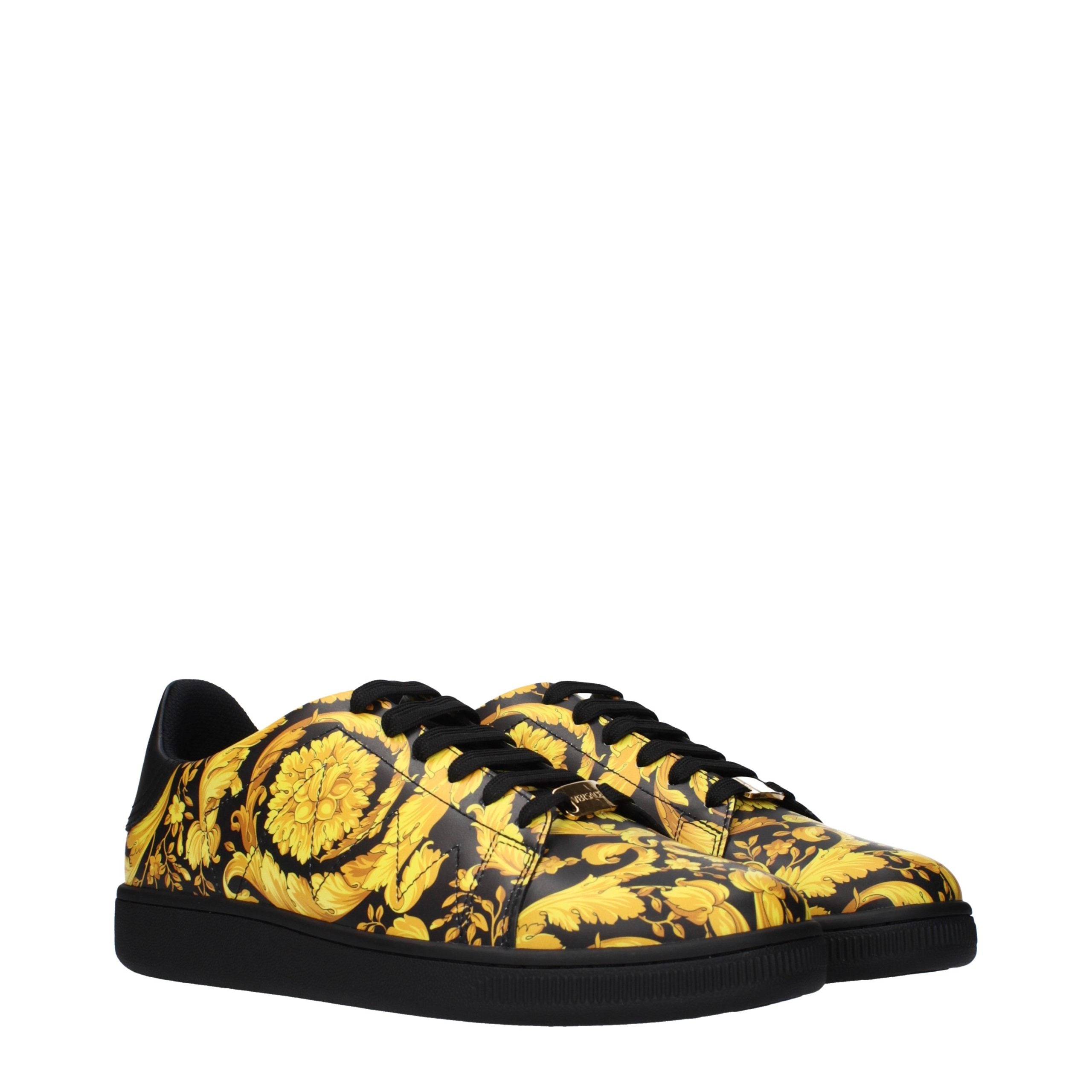 Versace Black Leather Chunky Sneakers Versace