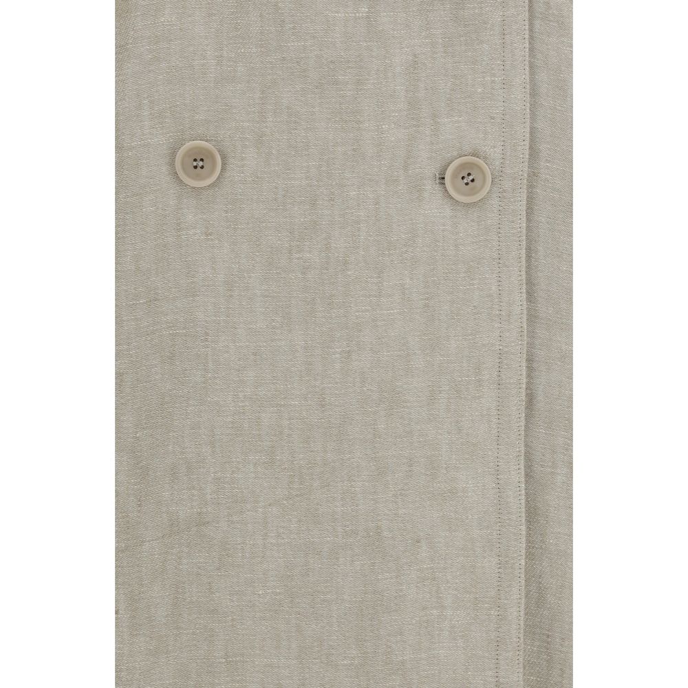 Max Mara Brown Linen Trench Coat Max Mara