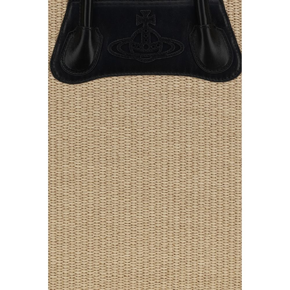 Vivienne Westwood Beige Raffia Shoulder Bag Vivienne Westwood