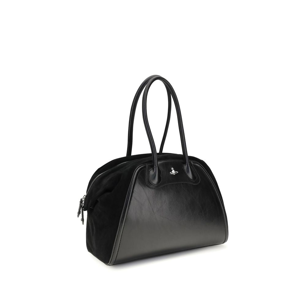 Vivienne Westwood Black Calf Leather Bos Taurus Shoulder Bag Vivienne Westwood