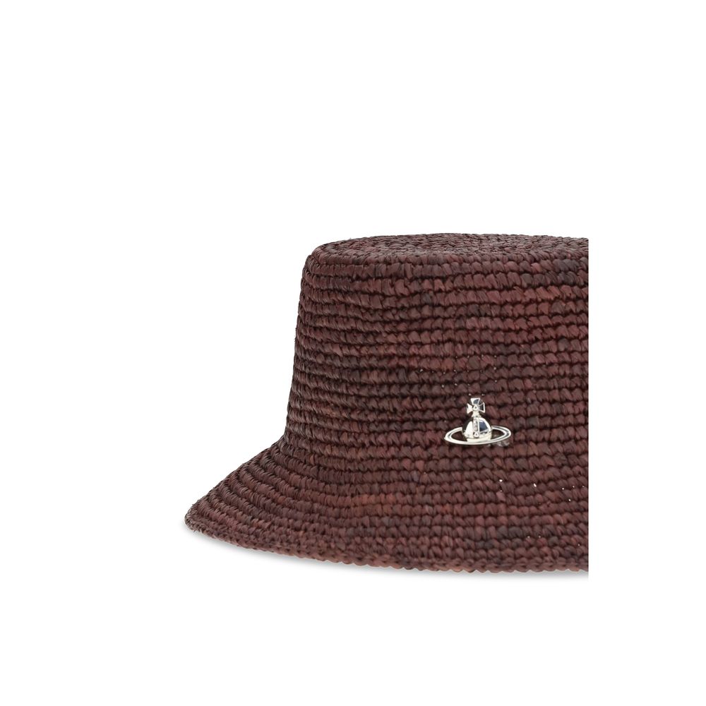 Vivienne Westwood Brown Raffia Bucket Hat Vivienne Westwood