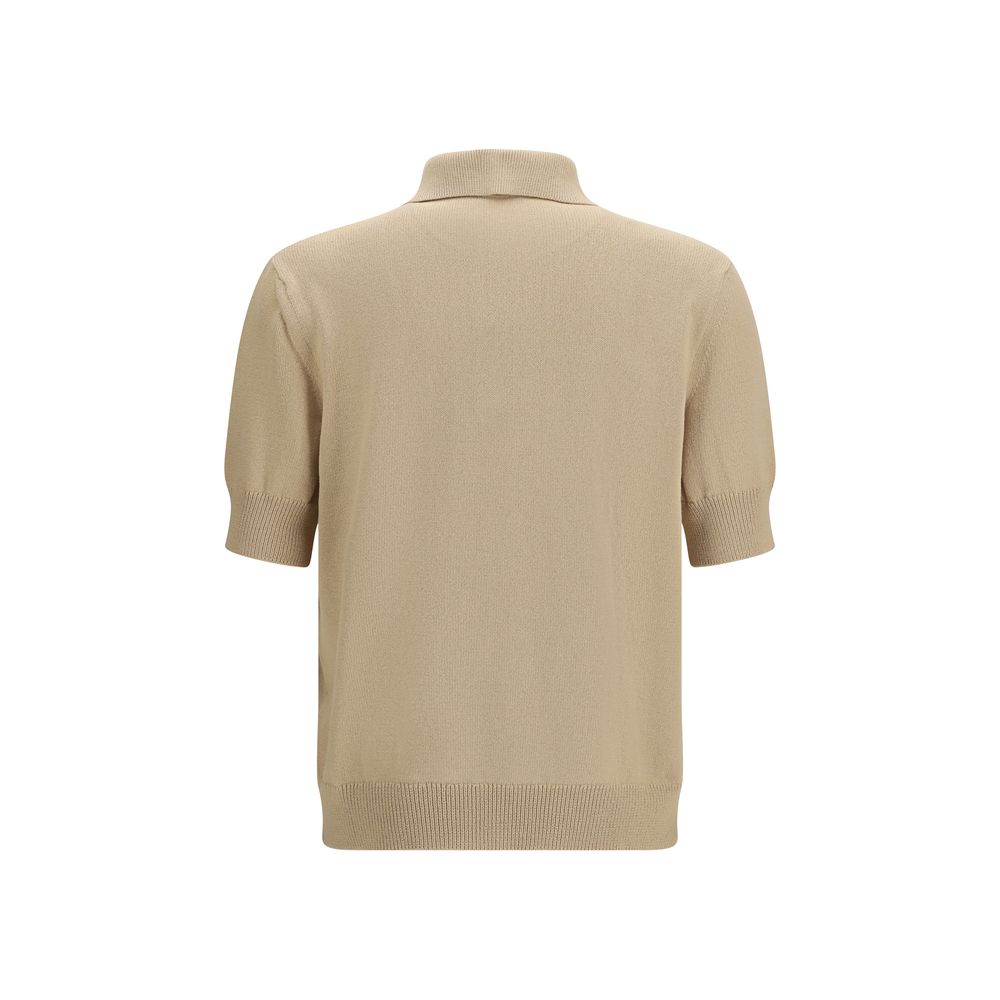Balmain Beige Cotton Polo Shirt Balmain