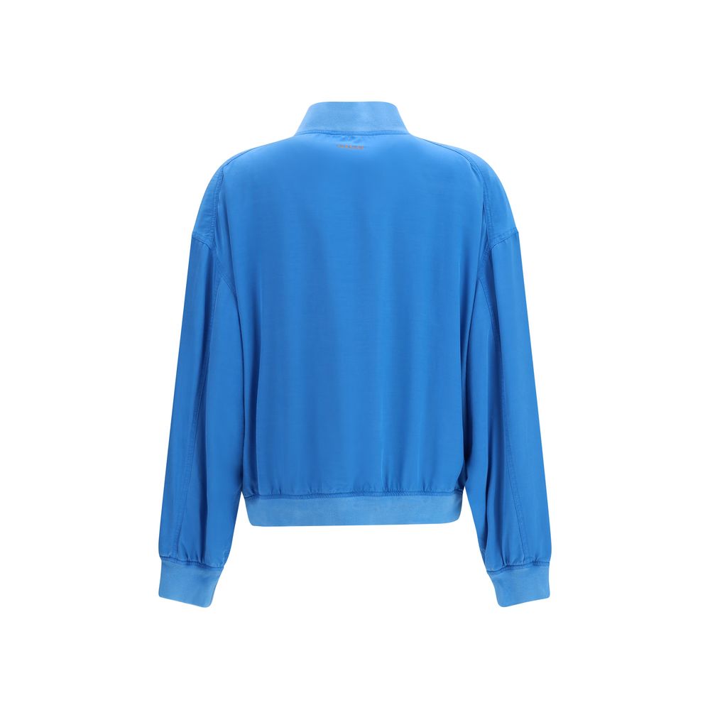 Versace Blue Silk Bomber Versace