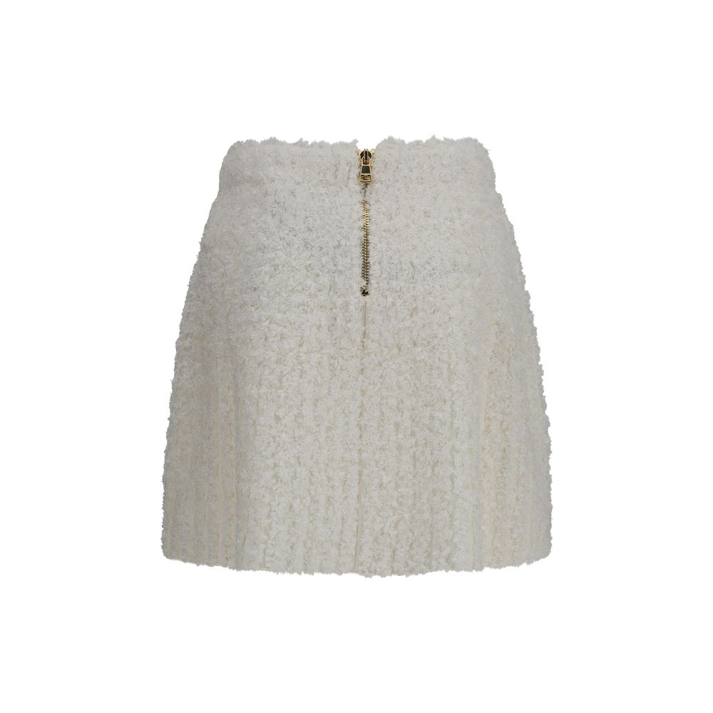 Balmain White Viscose Mini Skirt Balmain