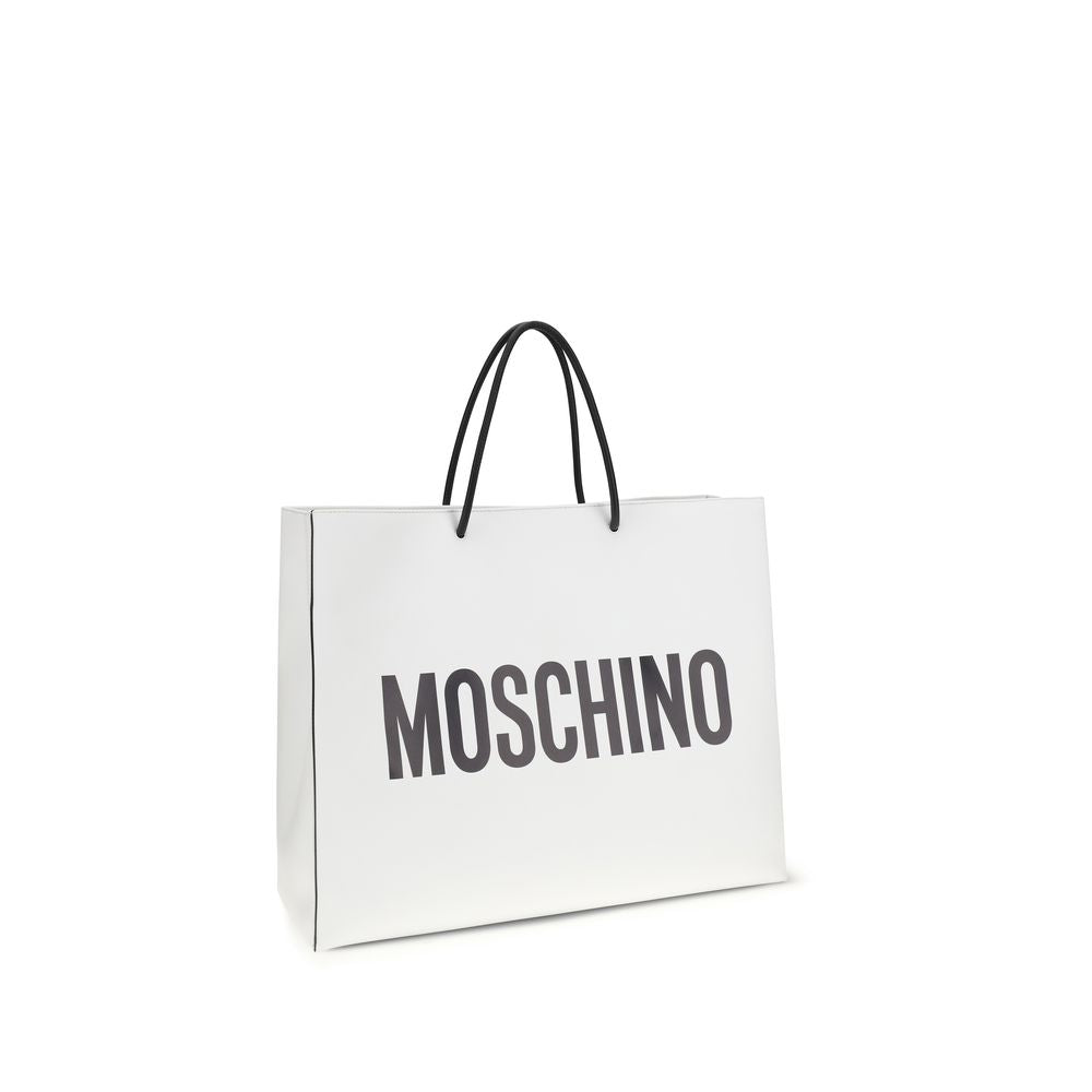Moschino White Calf Leather Bos Taurus Handbag Moschino