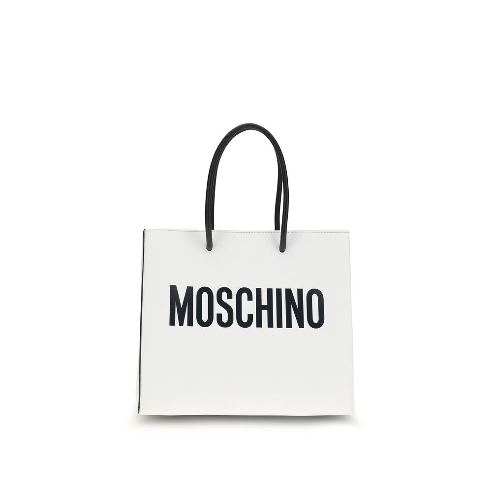Moschino White Calf Leather Bos Taurus Handbag Moschino