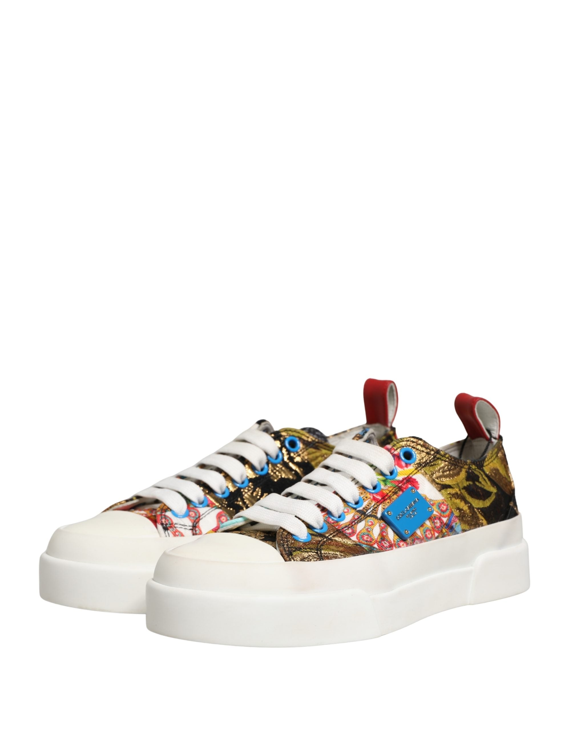 Dolce & Gabbana Multicolor Patchwork Low Top Sneakers Shoes Dolce & Gabbana