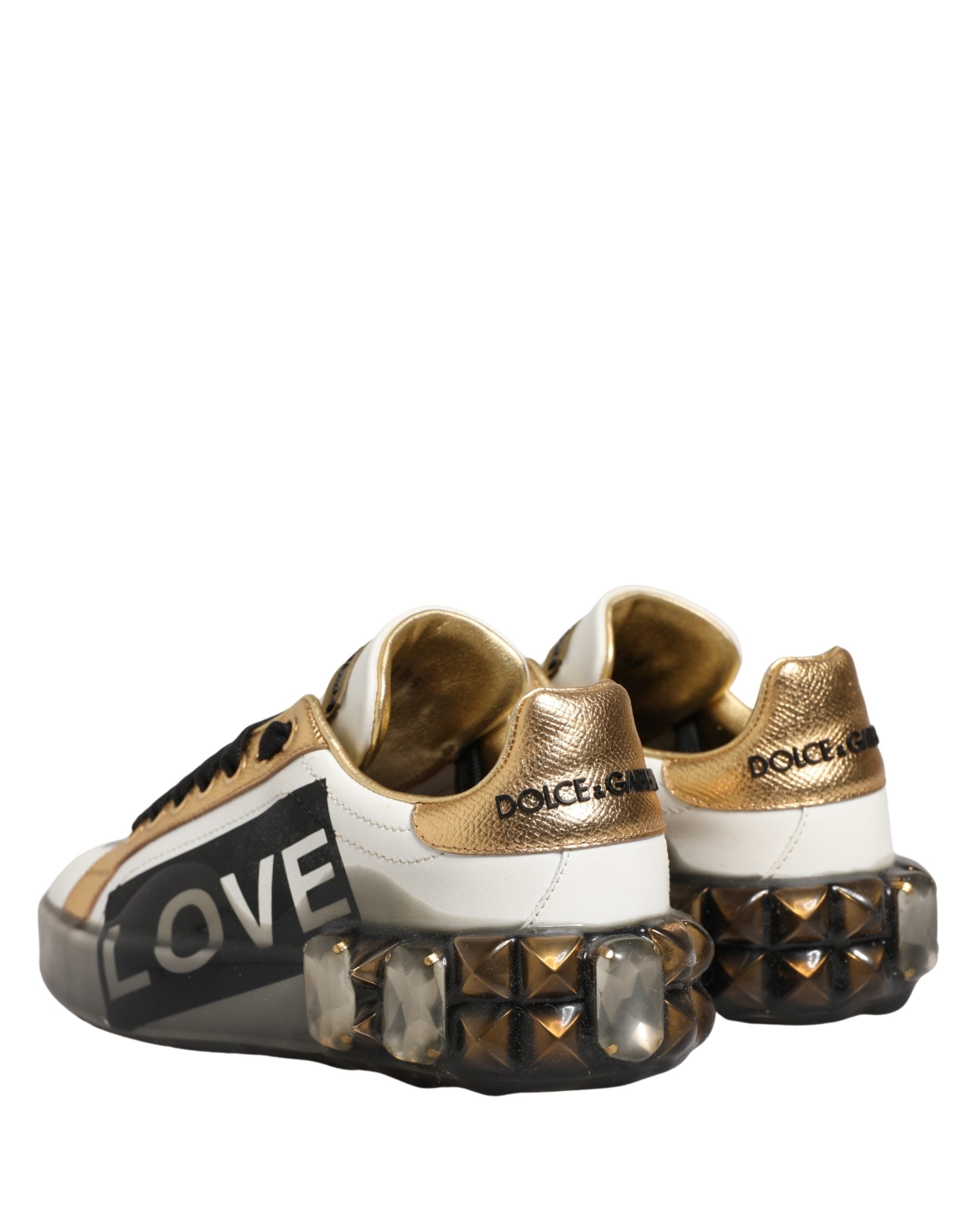Dolce & Gabbana Multicolor Crystal StuddedLOVE Sneakers Shoes Dolce & Gabbana