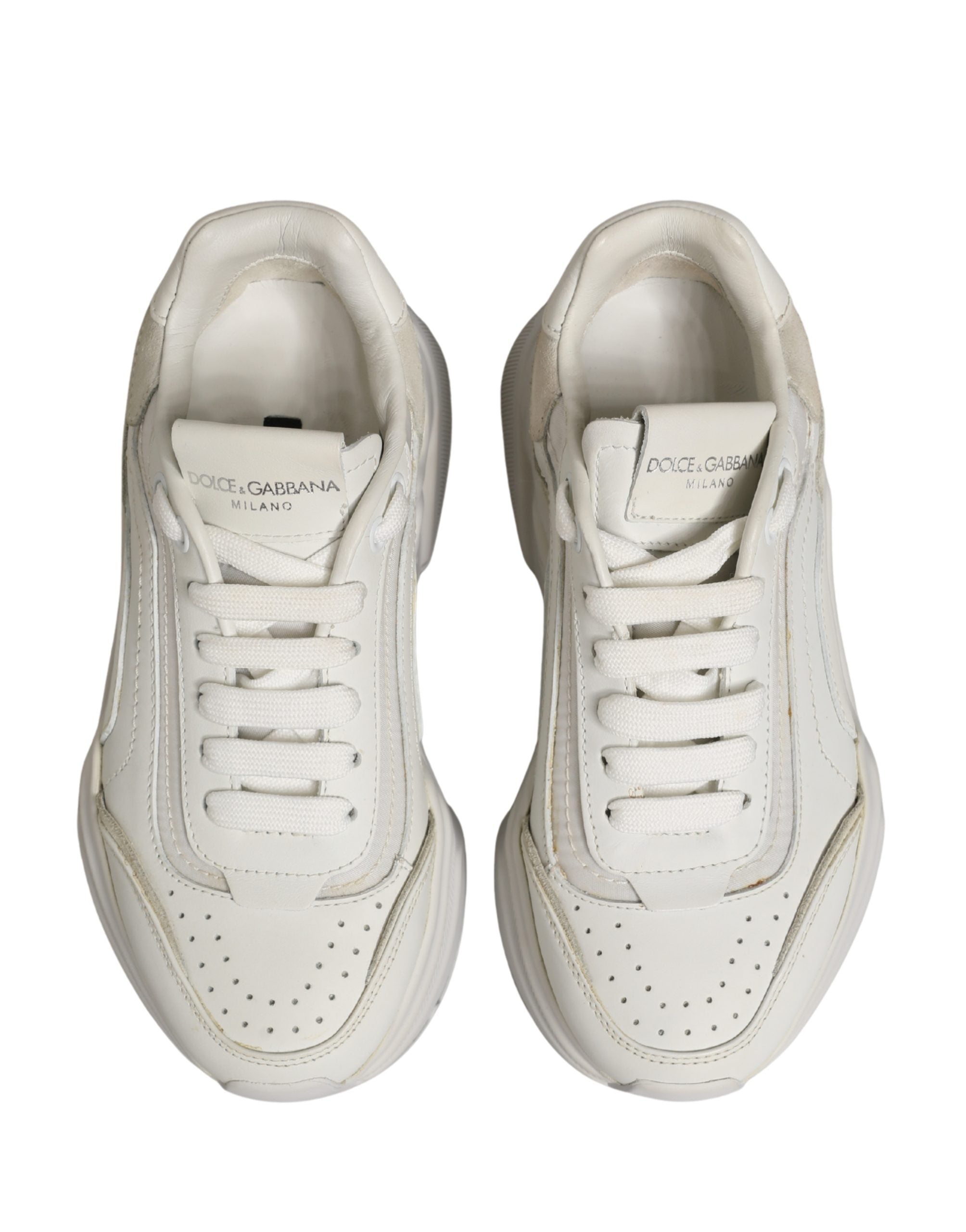 Dolce & Gabbana White Leather Daymaster Low Top Sneakers Shoes Dolce & Gabbana