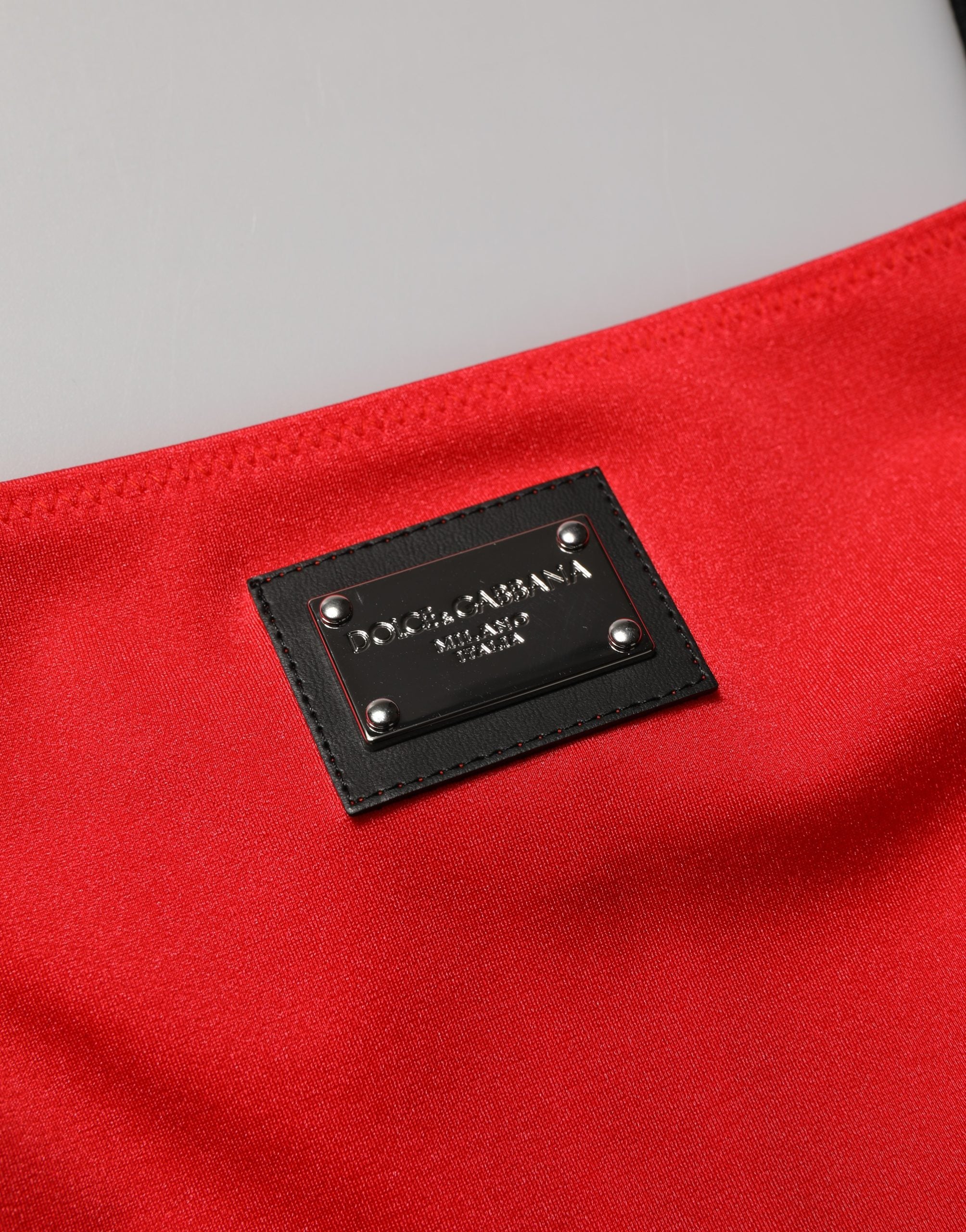 Dolce & Gabbana Red Nylon Blend Cady Sleeveless Mini Dress Dolce & Gabbana